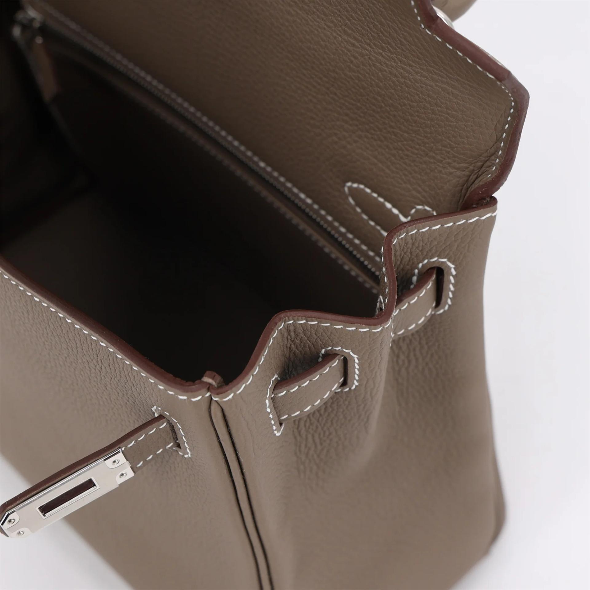 Brand New ( Rank N ) HERMÈS Kelly 25 Etoupe (18) Togo Palladium hardware G (2026) - 13