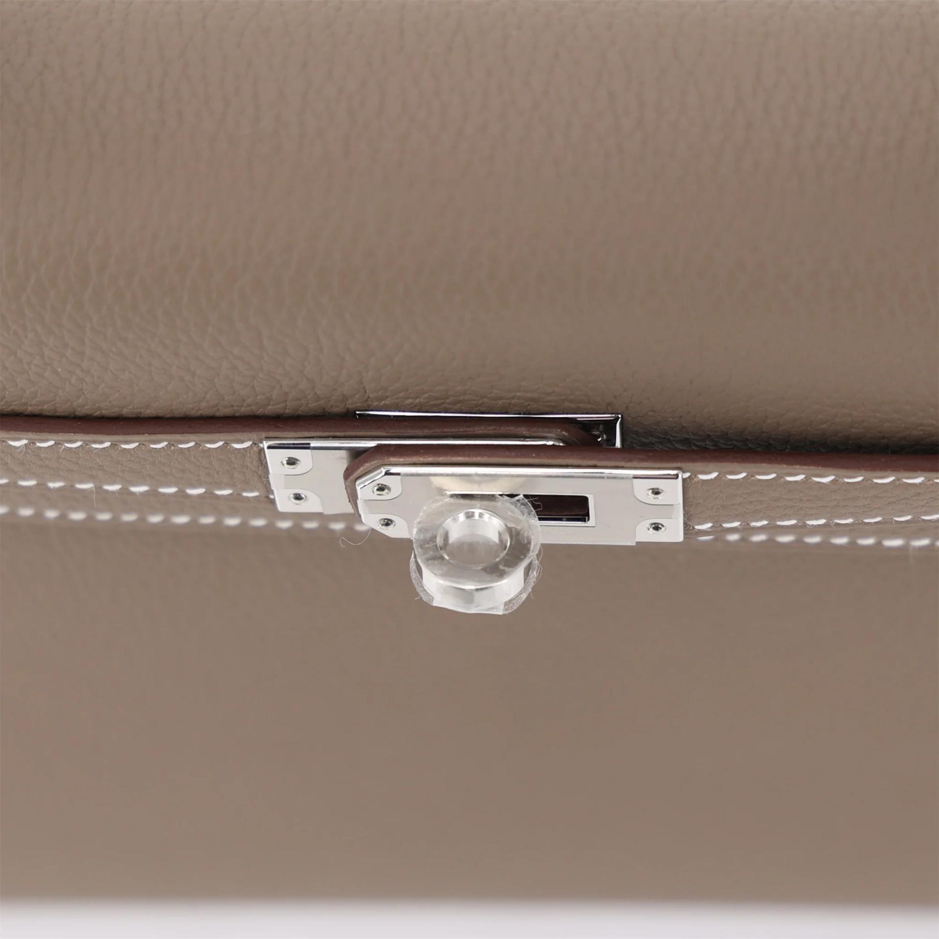 Brand New ( Rank N ) HERMÈS Kelly 25 Etoupe (18) Togo Palladium hardware G (2026) - 9