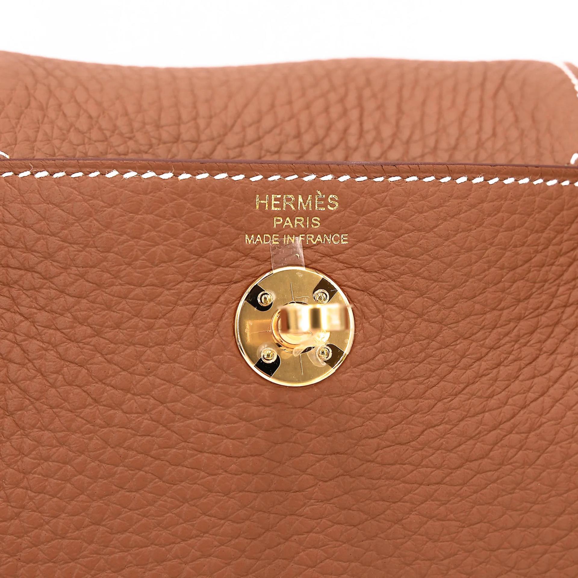 Brand New ( Rank N ) HERMÈS Mini Lindy II Gold (37) Clemence Gold hardware G (2026) - 12