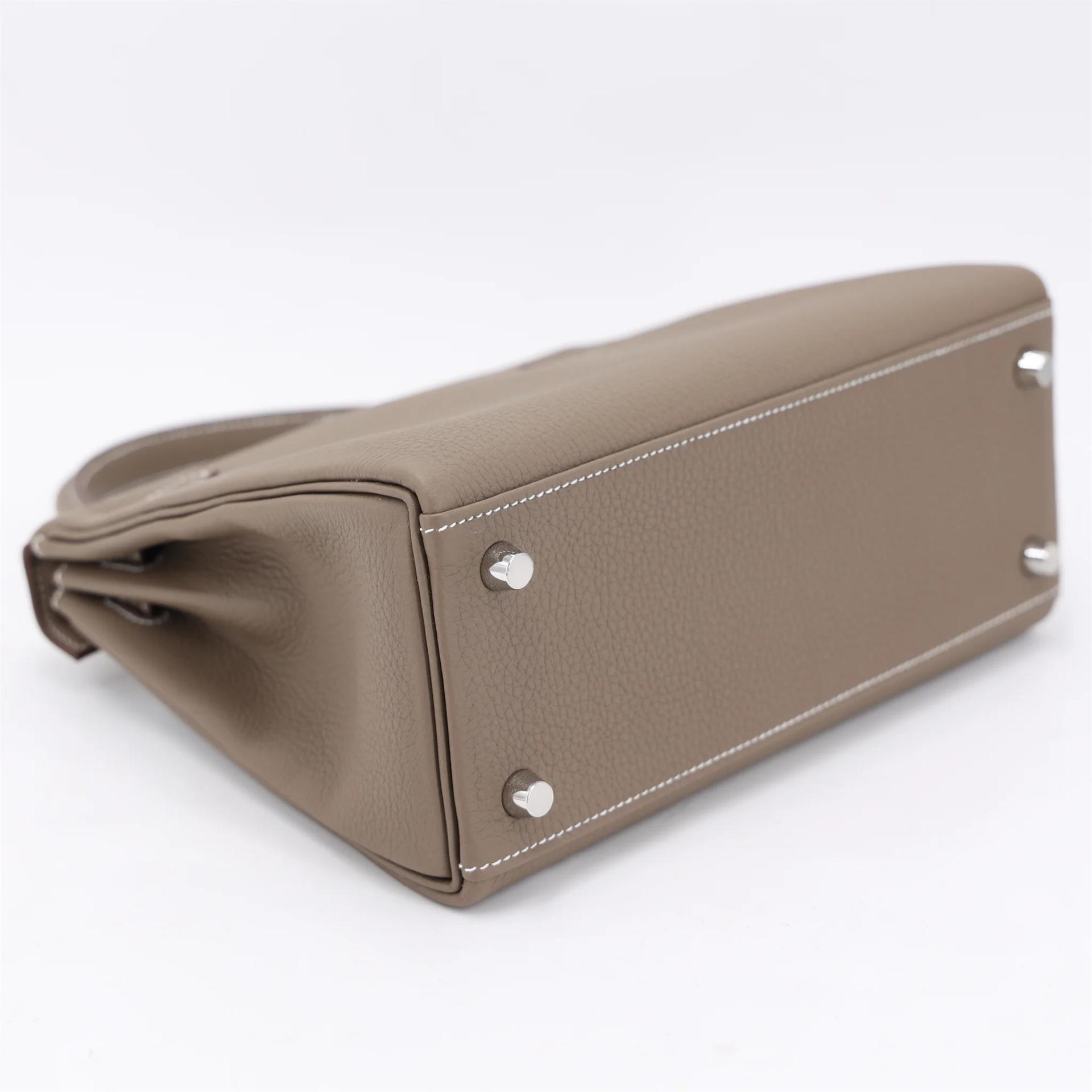 Brand New ( Rank N ) HERMÈS Kelly 25 Etoupe (18) Togo Palladium hardware G (2026) - 6