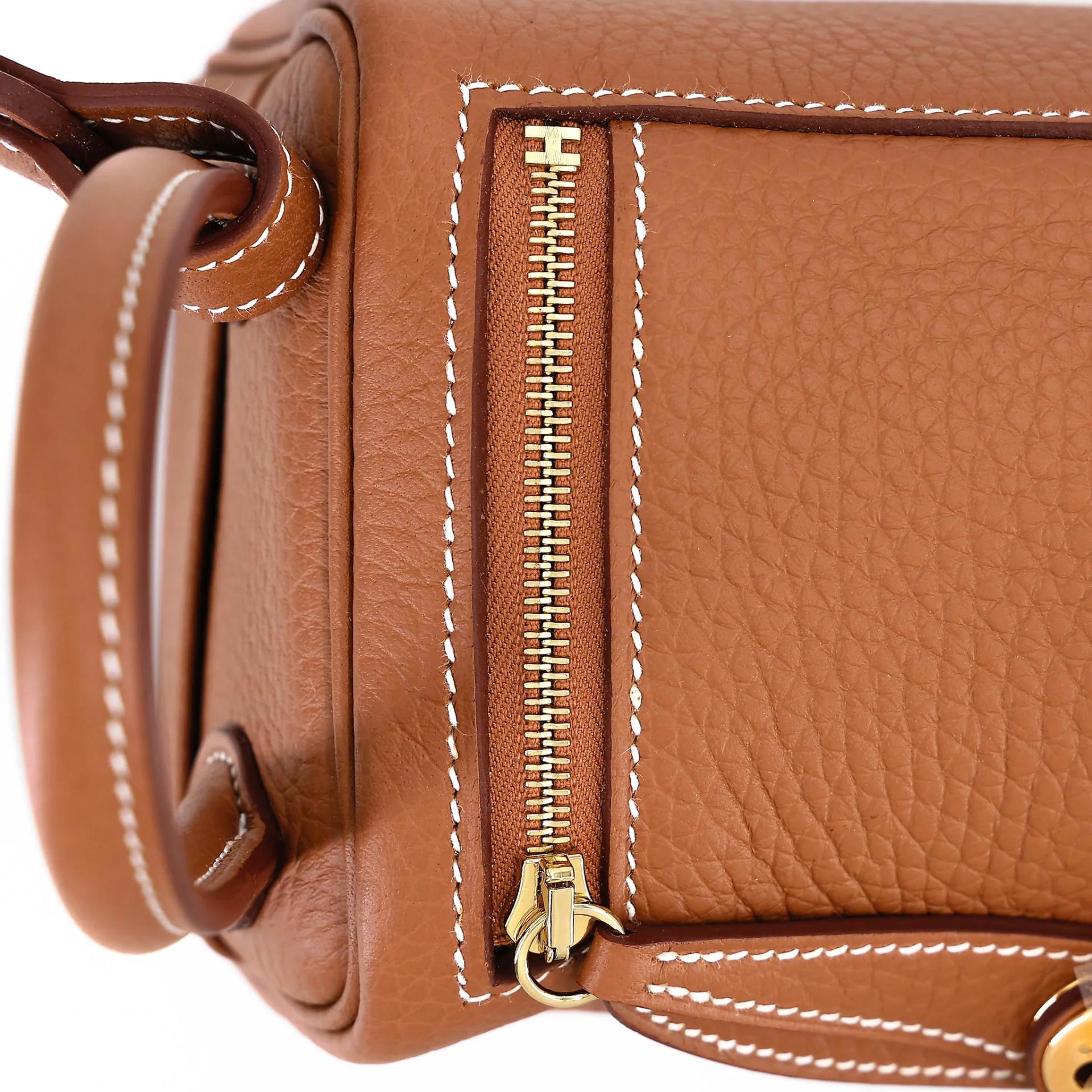 Brand New ( Rank N ) HERMÈS Mini Lindy II Gold (37) Clemence Gold hardware G (2026) - 9