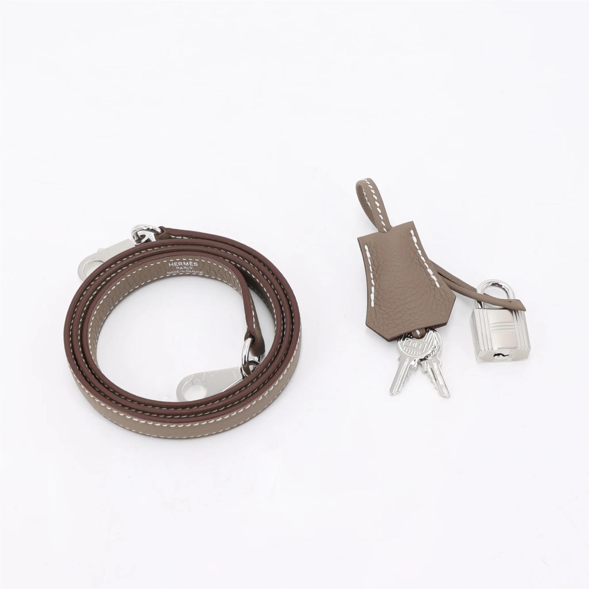 Brand New ( Rank N ) HERMÈS Kelly 25 Etoupe (18) Togo Palladium hardware G (2026) - 17