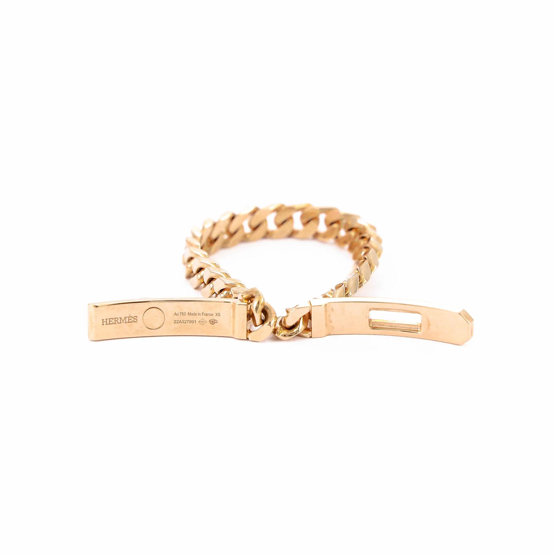 Excellent ( Rank SA ) HERMÈS Kelly Gourmette Bracelet, Very Small Model XS Rose Gold 18K Rose Gold Diamond - 5