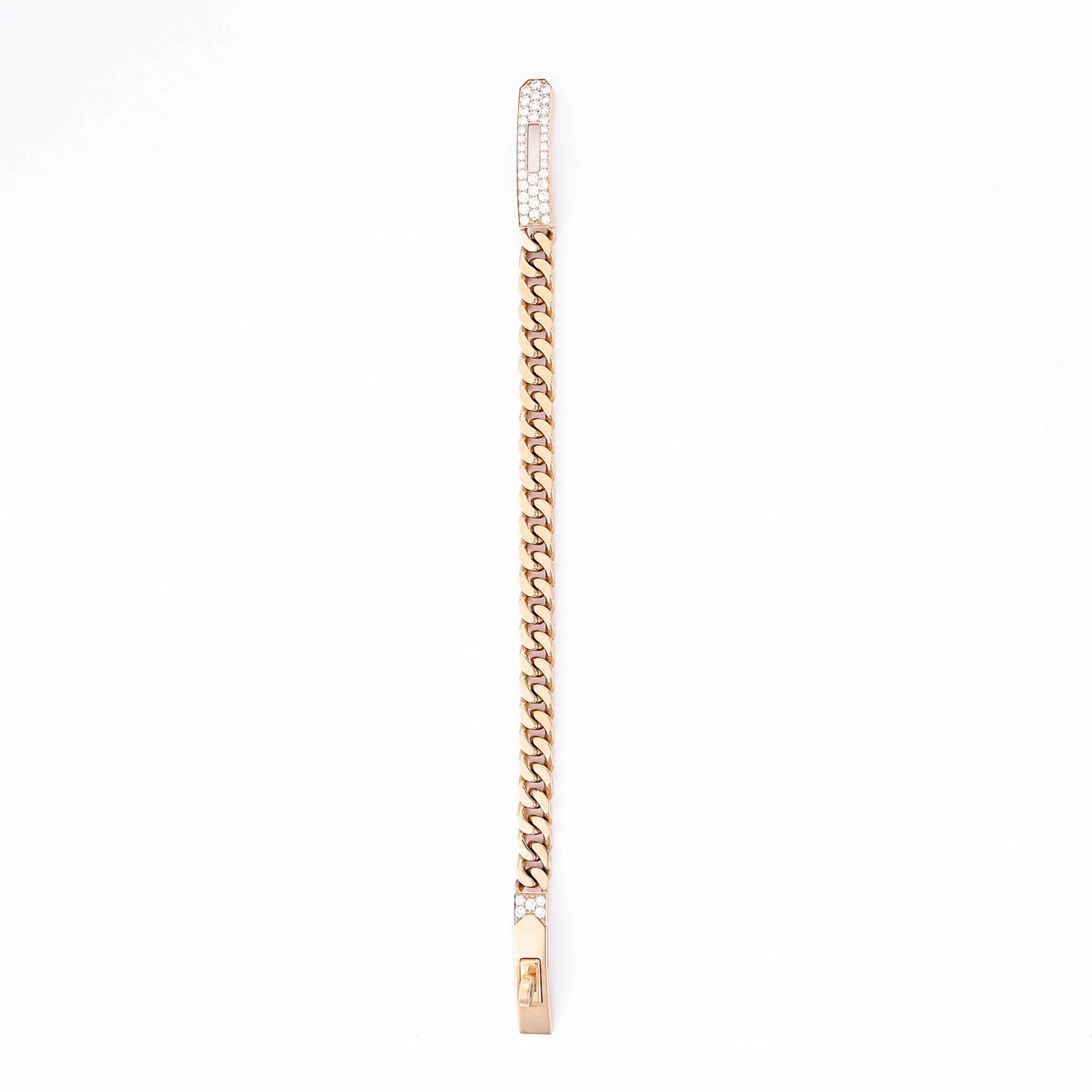 Excellent ( Rank SA ) HERMÈS Kelly Gourmette Bracelet, Very Small Model XS Rose Gold 18K Rose Gold Diamond - 6