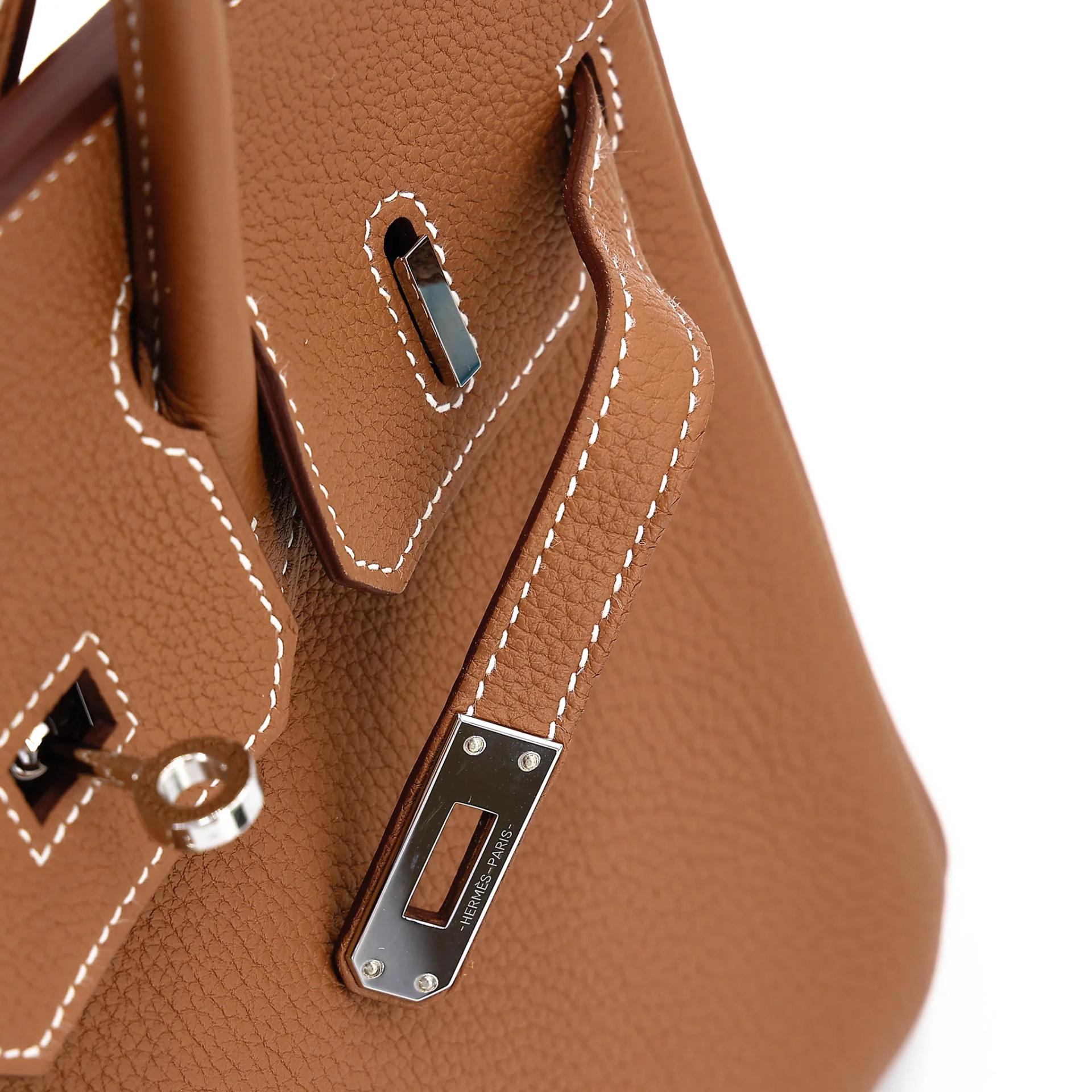 Very Good ( Rank A) HERMÈS Birkin 25 Gold Togo Palladium hardware U (2022) - 12