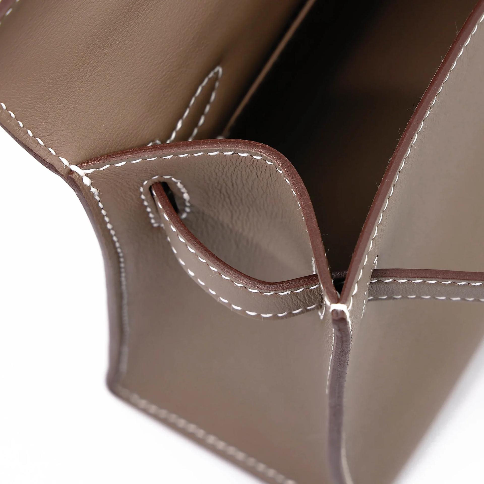 Brand New ( Rank N ) HERMÈS Kelly Pochette Etoupe (18) Swift Gold hardware K (2025) - 17