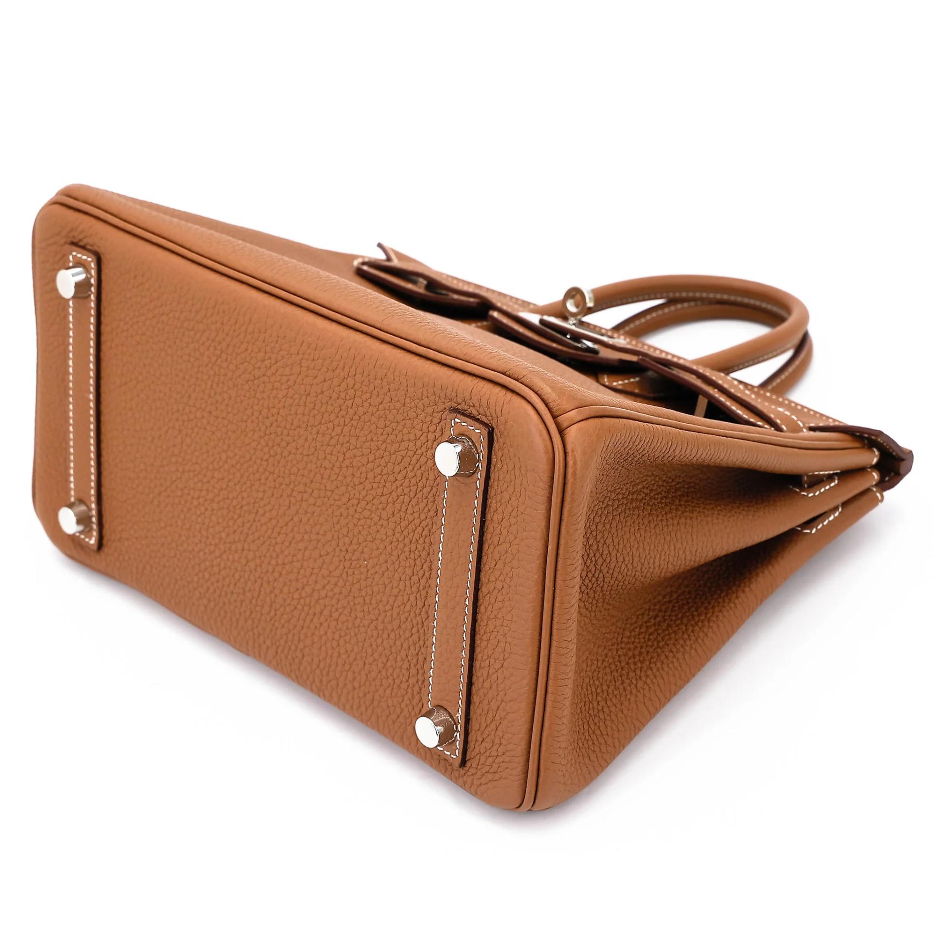 Very Good ( Rank A) HERMÈS Birkin 25 Gold Togo Palladium hardware U (2022) - 4
