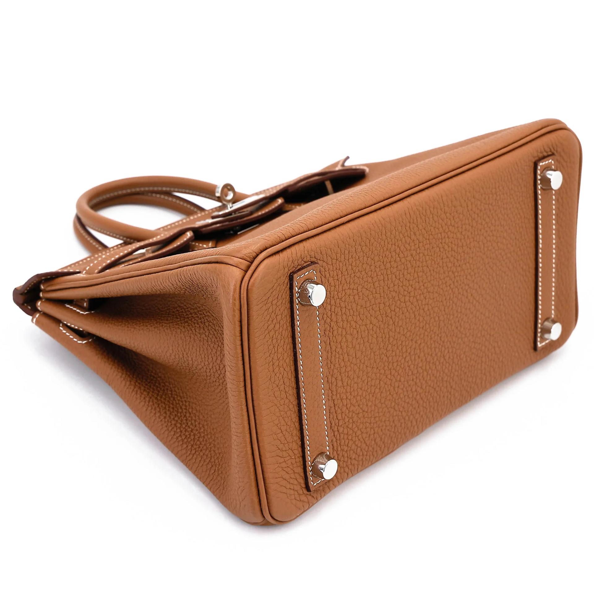 Very Good ( Rank A) HERMÈS Birkin 25 Gold Togo Palladium hardware U (2022) - 5