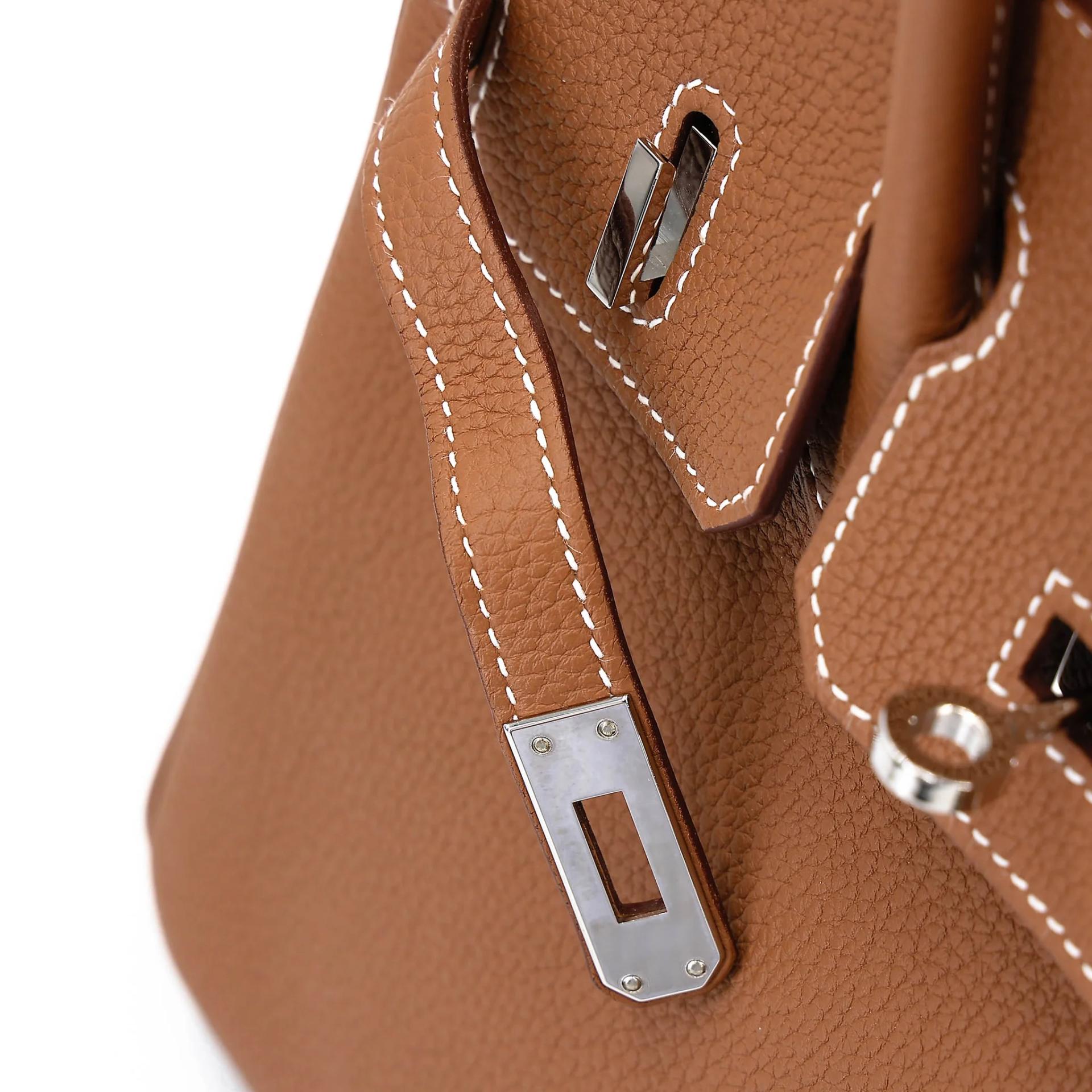Very Good ( Rank A) HERMÈS Birkin 25 Gold Togo Palladium hardware U (2022) - 13