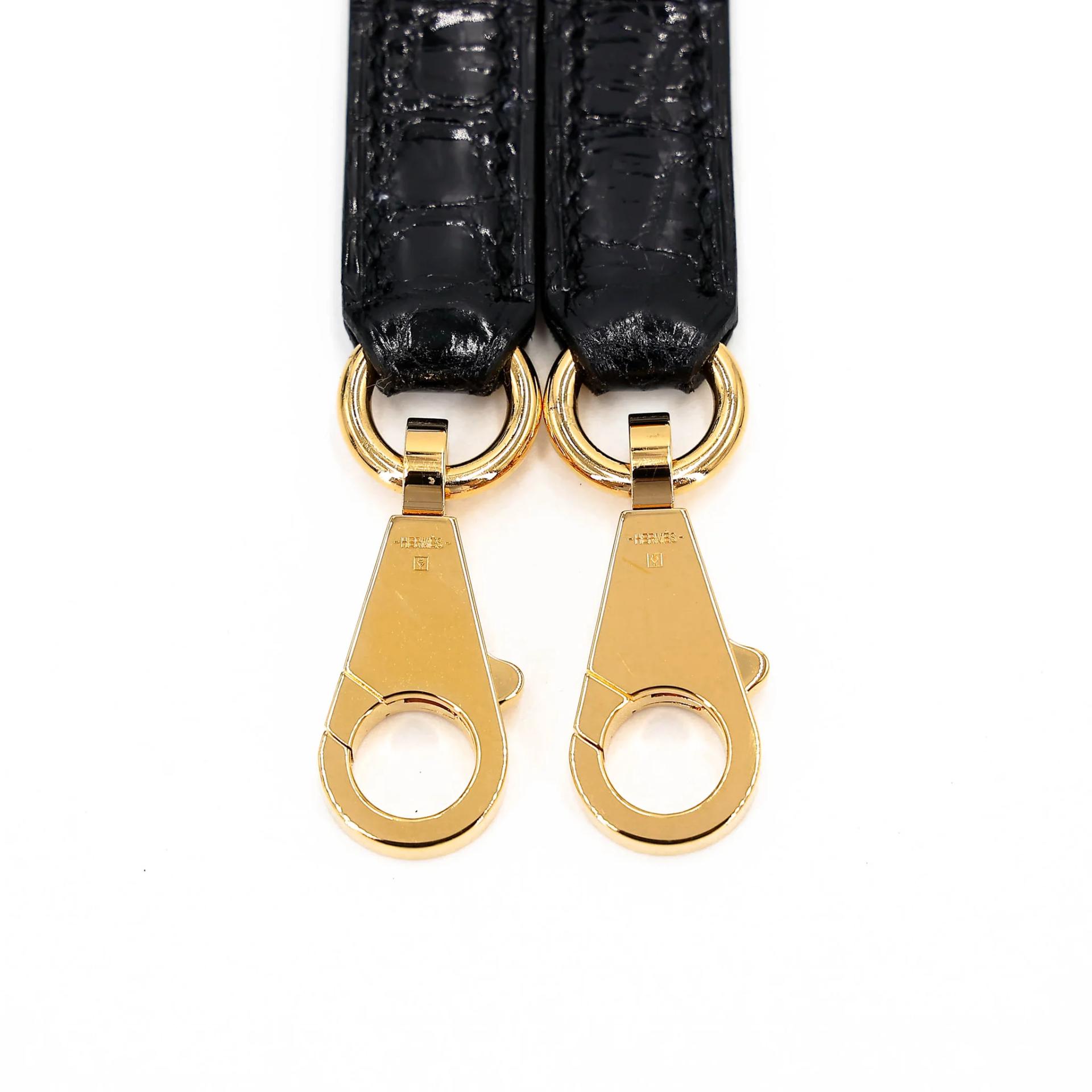 Unused ( Rank NS ) HERMÈS Kelly 25 Sellier Noir (89) Shiny Niloticus Crocodile Gold hardware Z (2021) - 22
