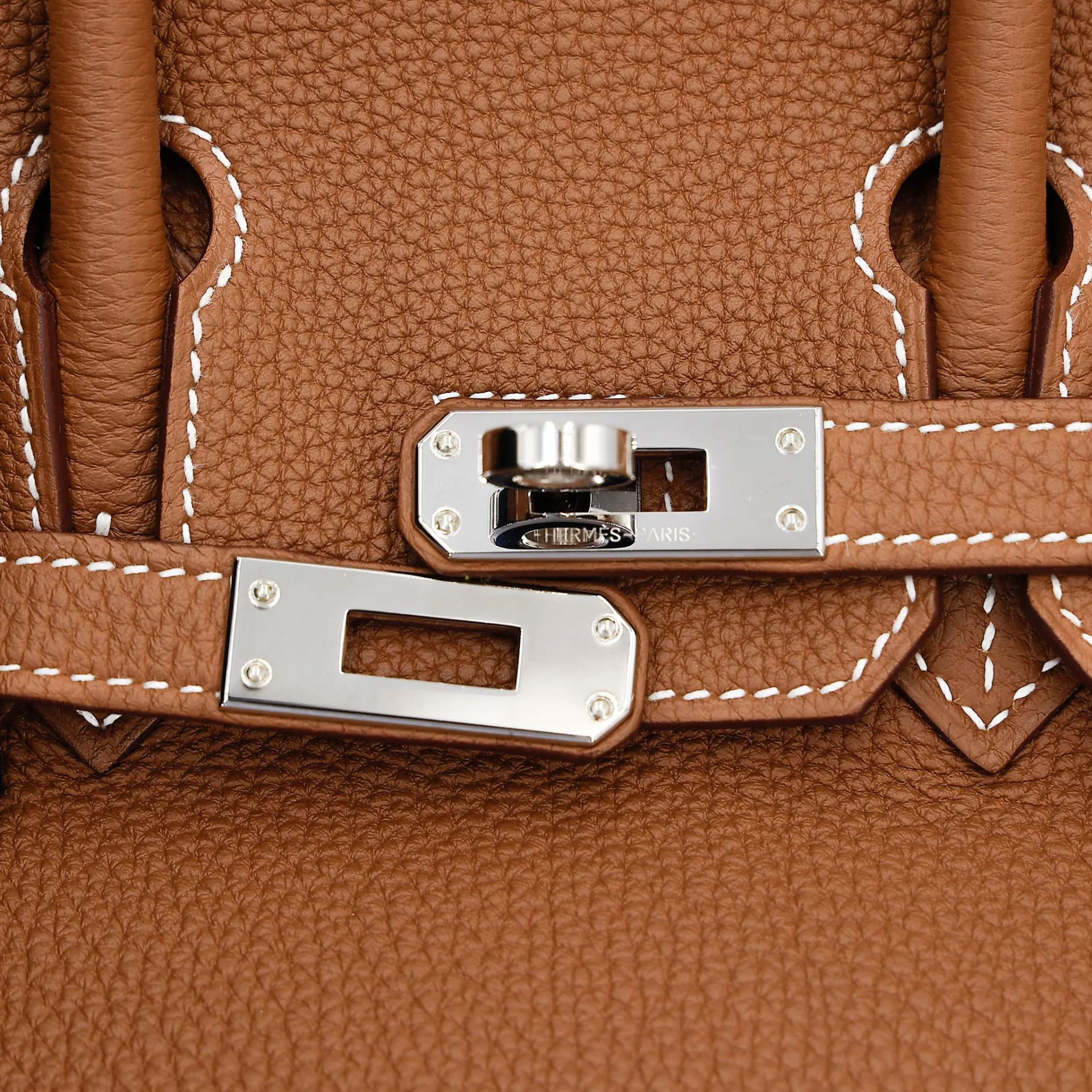 Very Good ( Rank A) HERMÈS Birkin 25 Gold Togo Palladium hardware U (2022) - 14