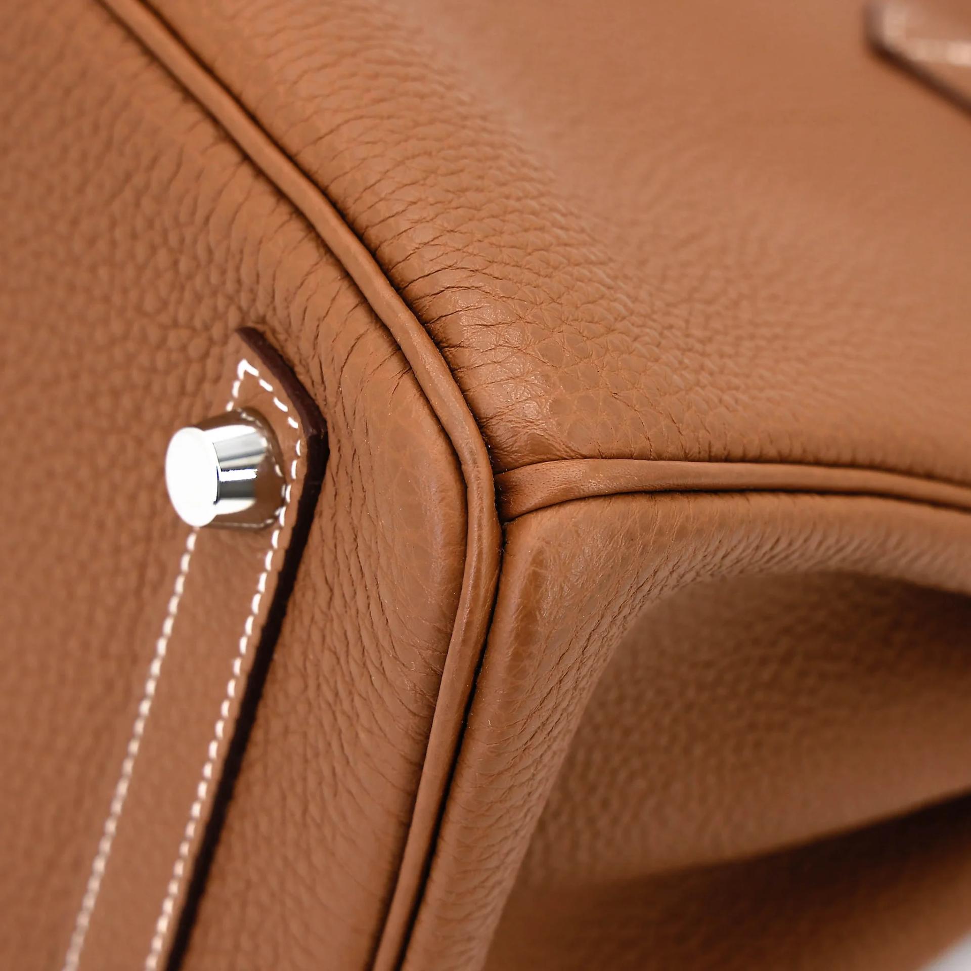 Very Good ( Rank A) HERMÈS Birkin 25 Gold Togo Palladium hardware U (2022) - 10