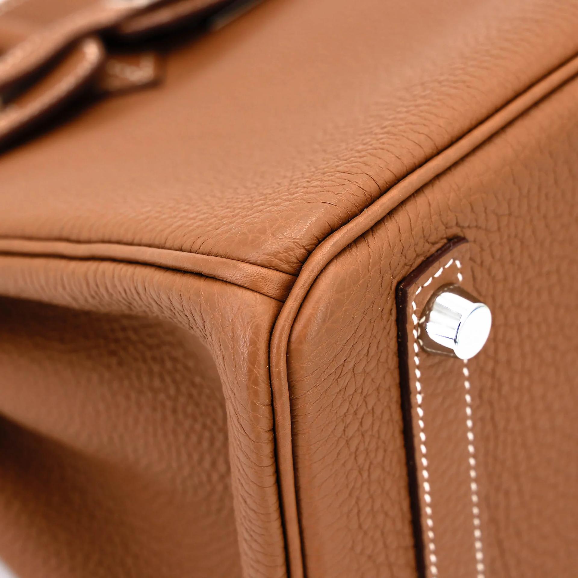 Very Good ( Rank A) HERMÈS Birkin 25 Gold Togo Palladium hardware U (2022) - 9