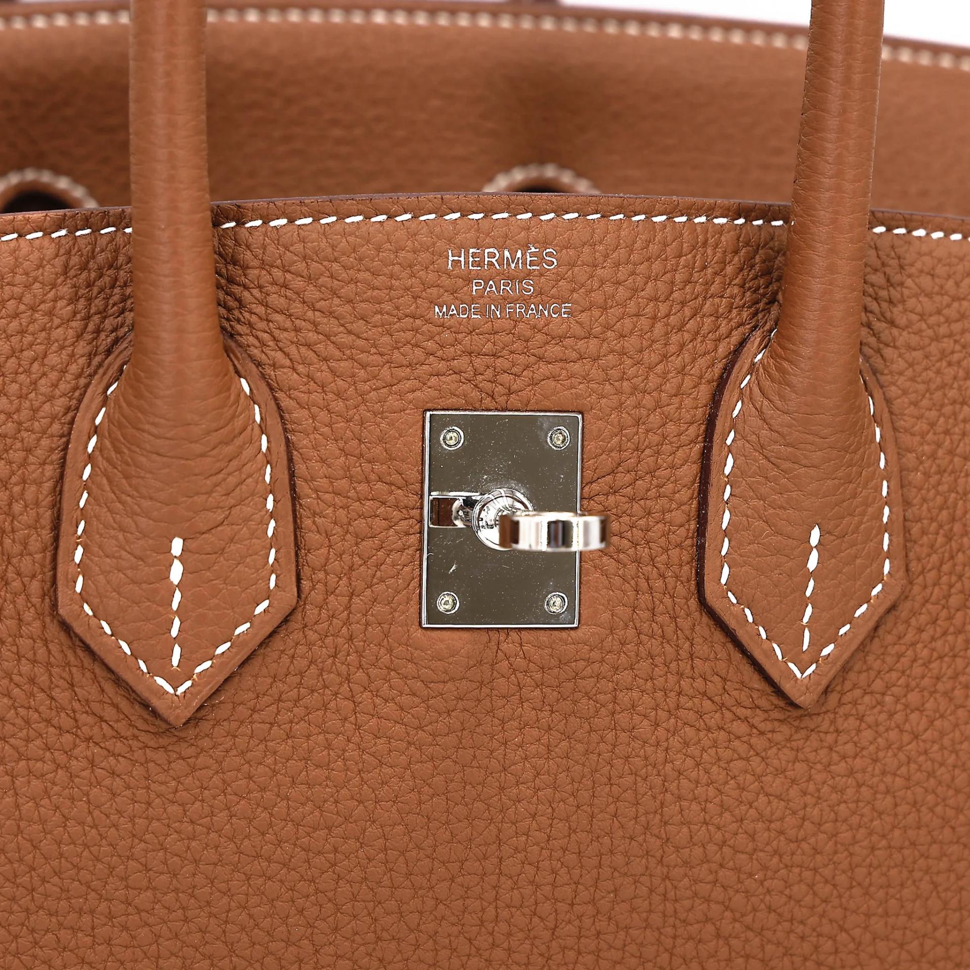 Very Good ( Rank A) HERMÈS Birkin 25 Gold Togo Palladium hardware U (2022) - 16