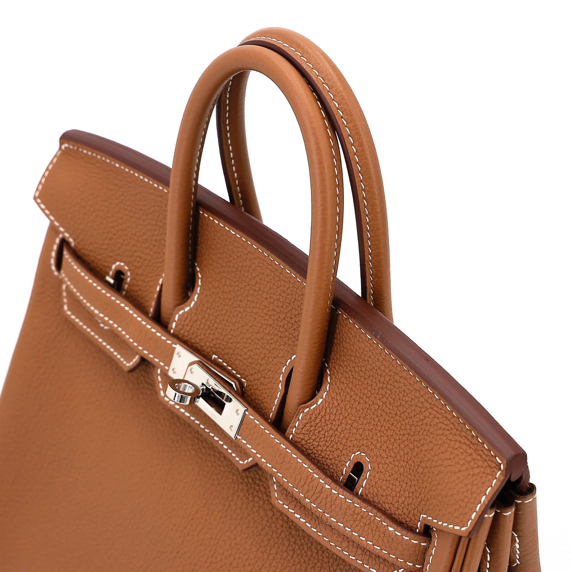 Very Good ( Rank A) HERMÈS Birkin 25 Gold Togo Palladium hardware U (2022) - 3