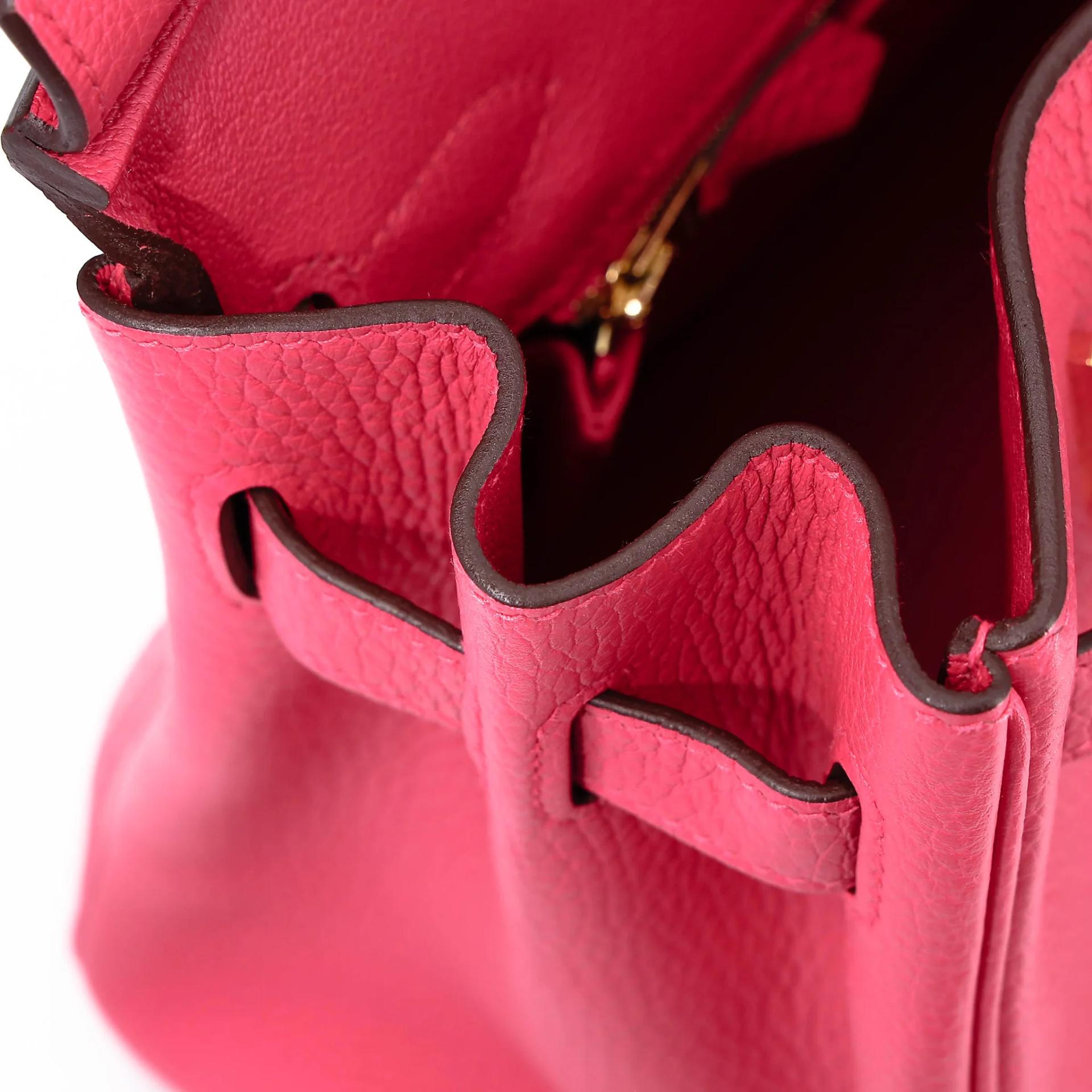Very Good ( Rank A) HERMÈS Birkin 30 Rose Extreme (I6) Clemence Gold hardware D (2019) - 21