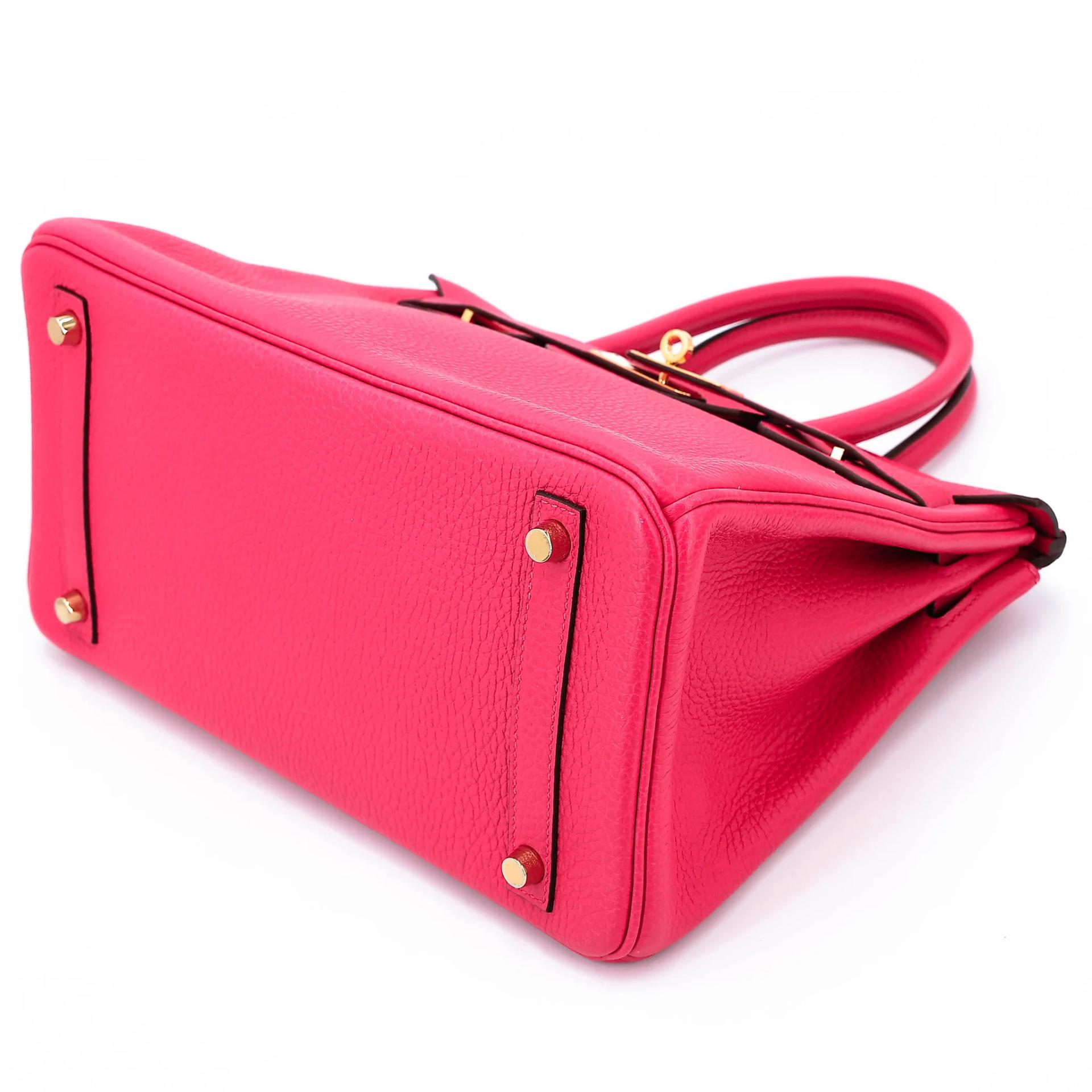 Very Good ( Rank A) HERMÈS Birkin 30 Rose Extreme (I6) Clemence Gold hardware D (2019) - 4