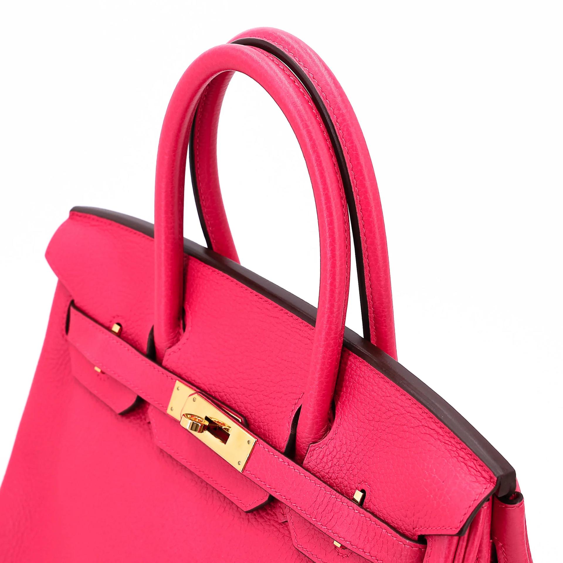 Very Good ( Rank A) HERMÈS Birkin 30 Rose Extreme (I6) Clemence Gold hardware D (2019) - 3