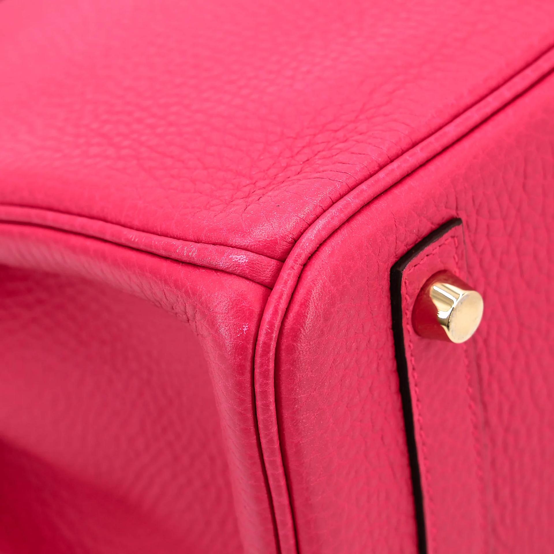 Very Good ( Rank A) HERMÈS Birkin 30 Rose Extreme (I6) Clemence Gold hardware D (2019) - 11