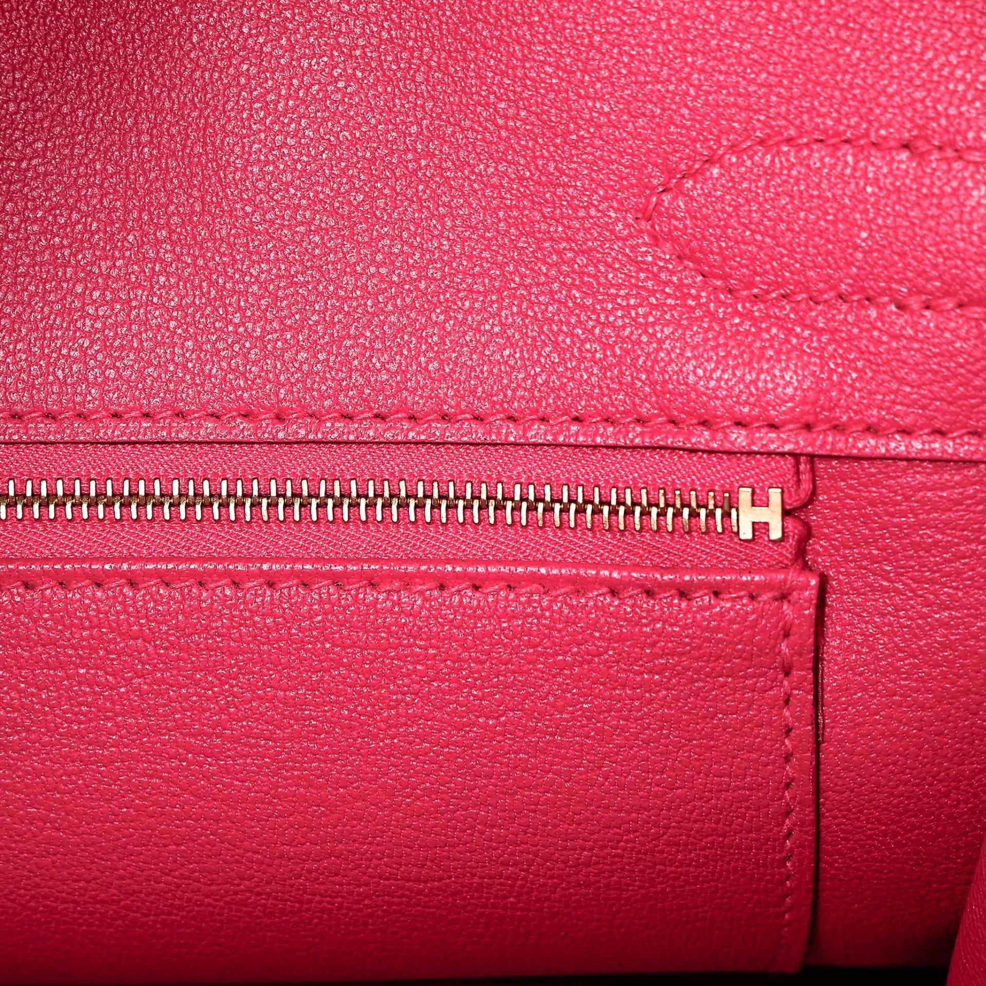 Very Good ( Rank A) HERMÈS Birkin 30 Rose Extreme (I6) Clemence Gold hardware D (2019) - 18