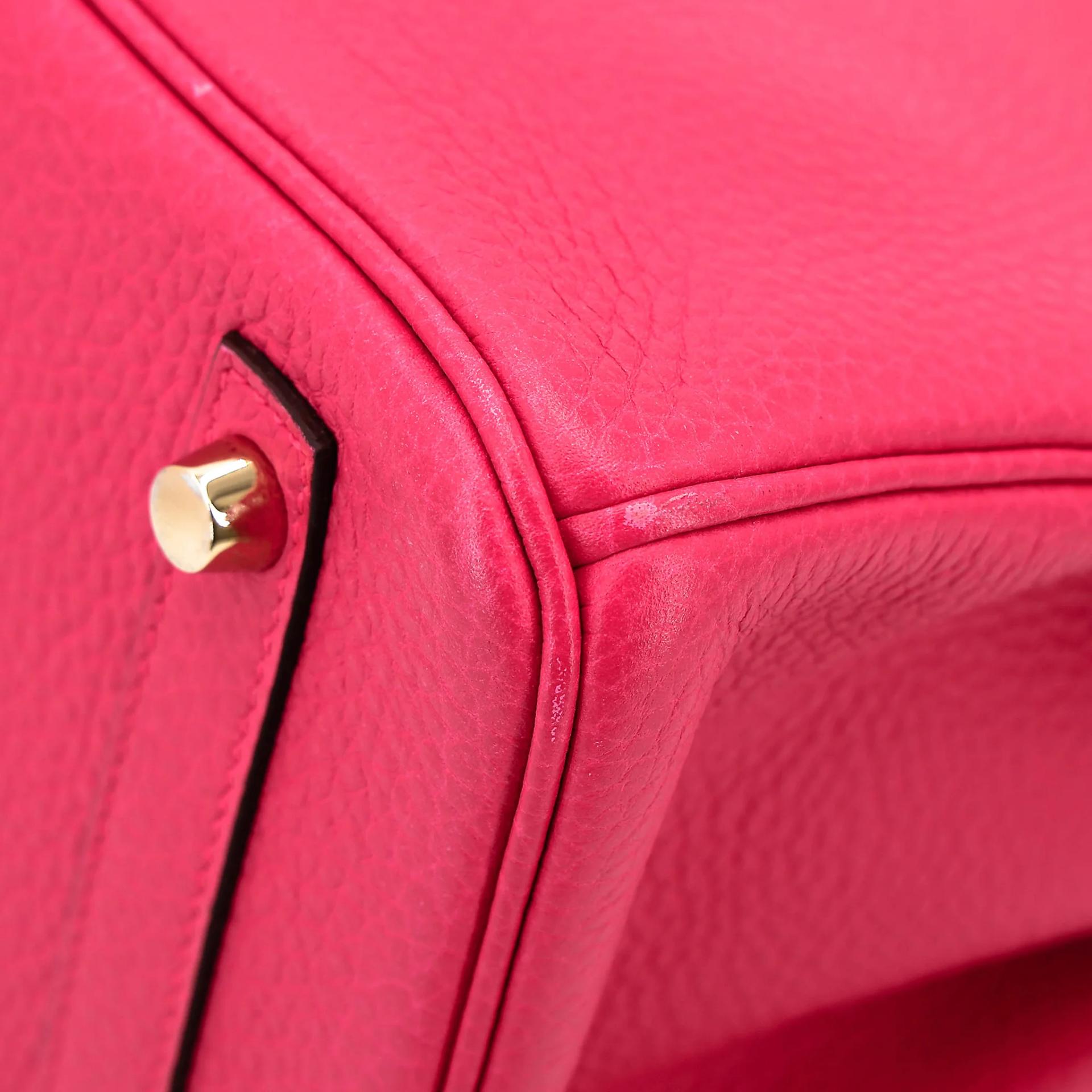 Very Good ( Rank A) HERMÈS Birkin 30 Rose Extreme (I6) Clemence Gold hardware D (2019) - 10
