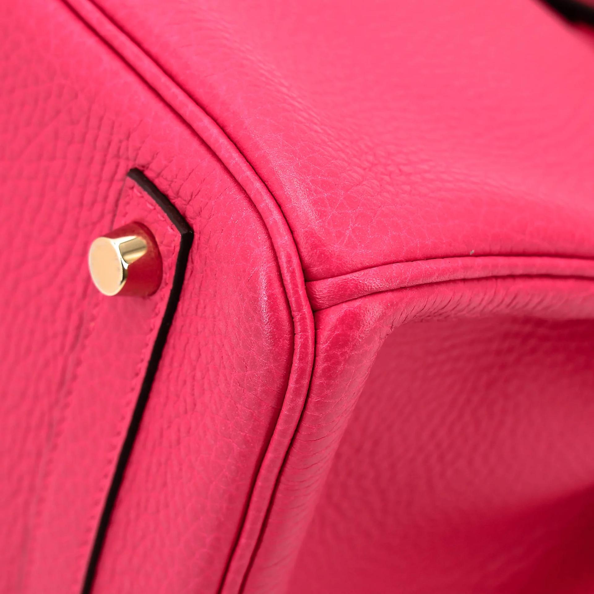 Very Good ( Rank A) HERMÈS Birkin 30 Rose Extreme (I6) Clemence Gold hardware D (2019) - 8