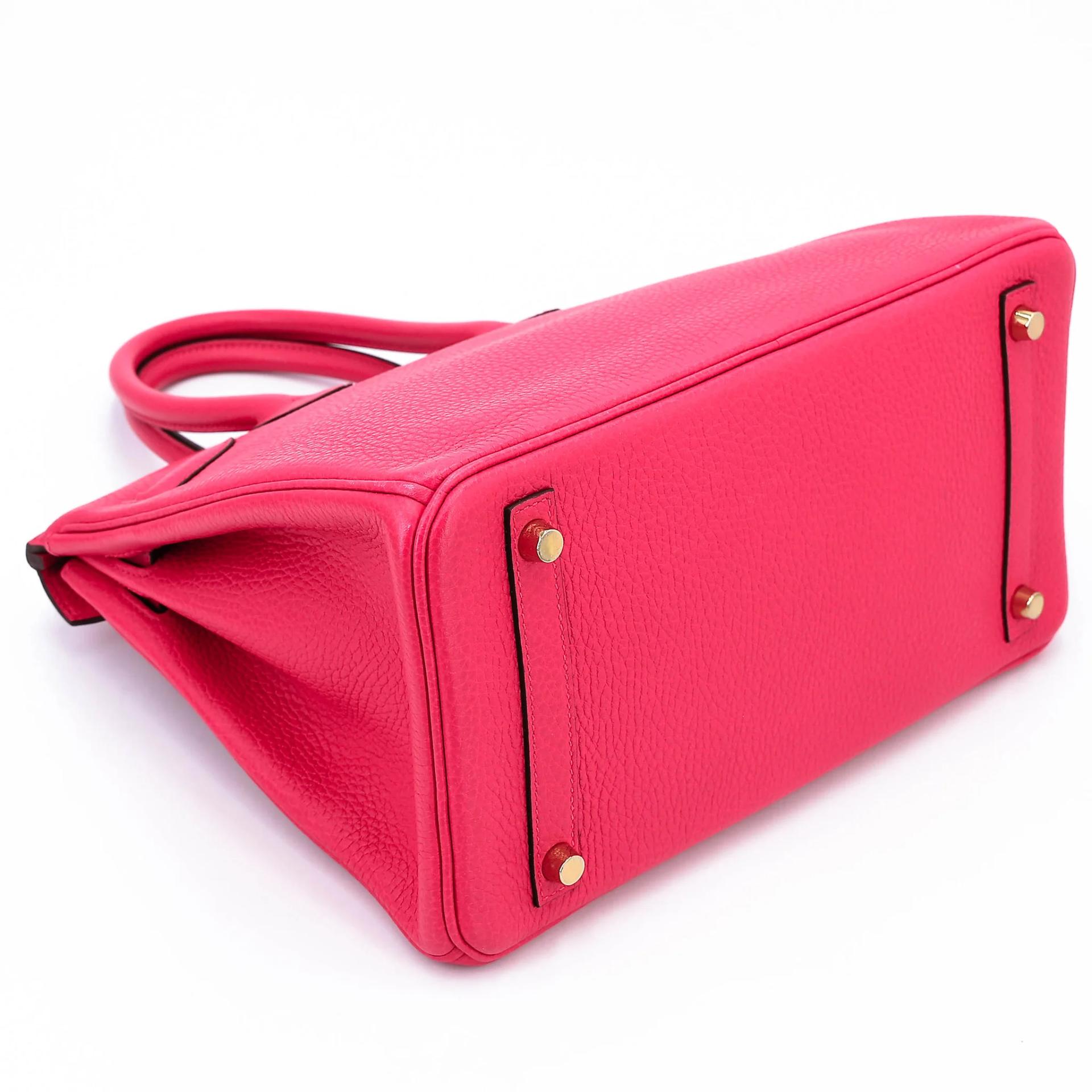 Very Good ( Rank A) HERMÈS Birkin 30 Rose Extreme (I6) Clemence Gold hardware D (2019) - 7