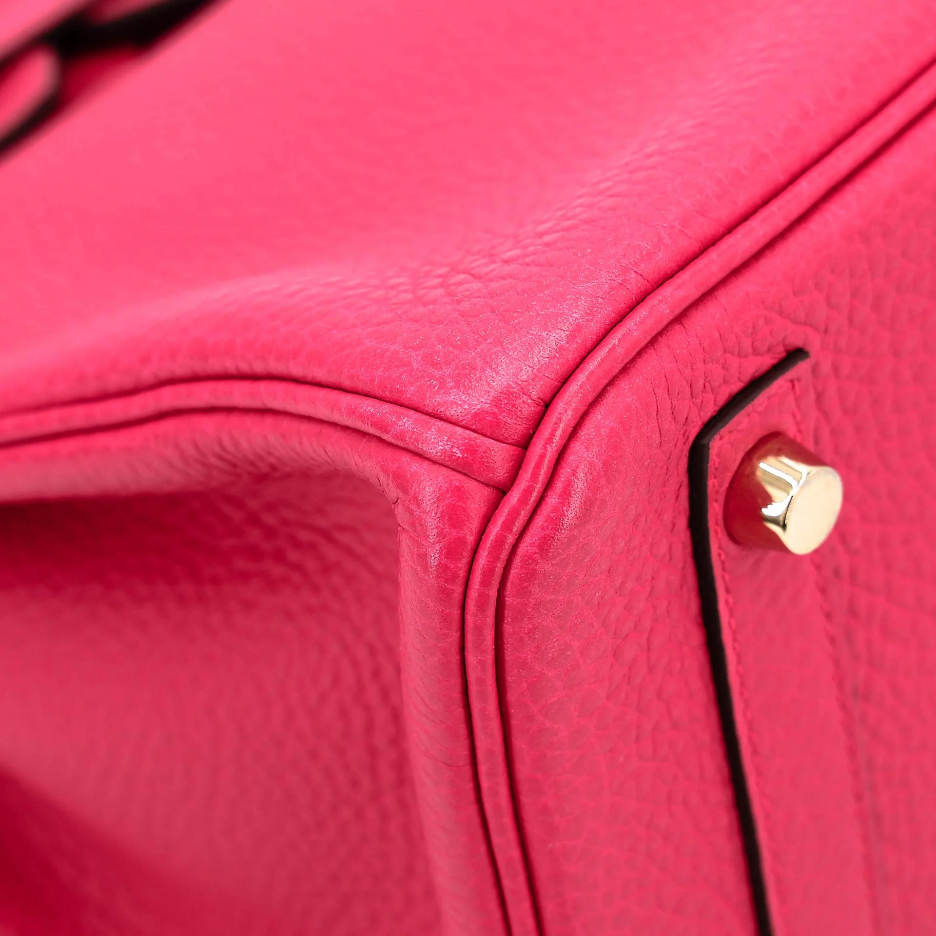 Very Good ( Rank A) HERMÈS Birkin 30 Rose Extreme (I6) Clemence Gold hardware D (2019) - 9