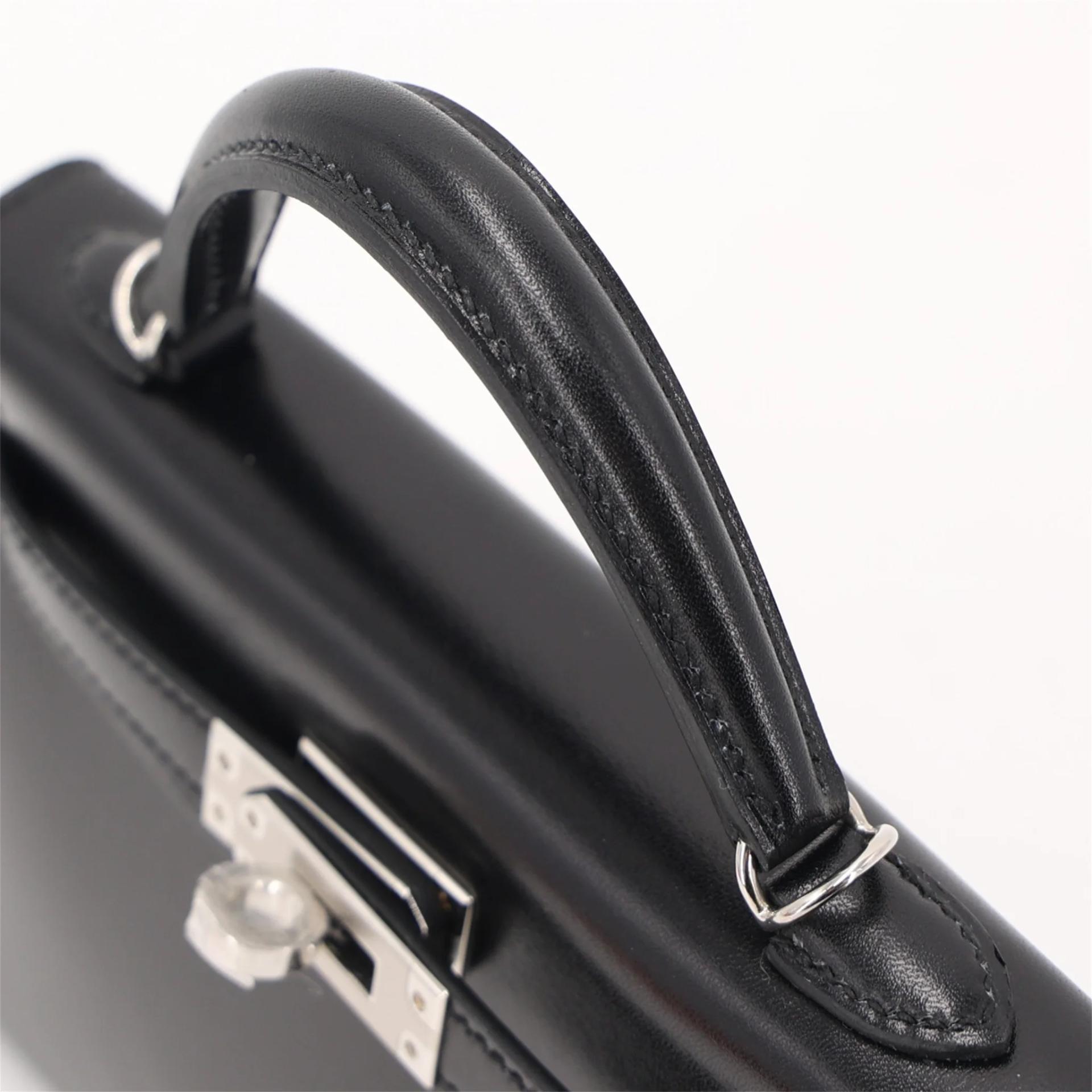 Brand New ( Rank N ) HERMÈS Mini Kelly II Noir (89) Box-calf Palladium hardware G (2026) - 3