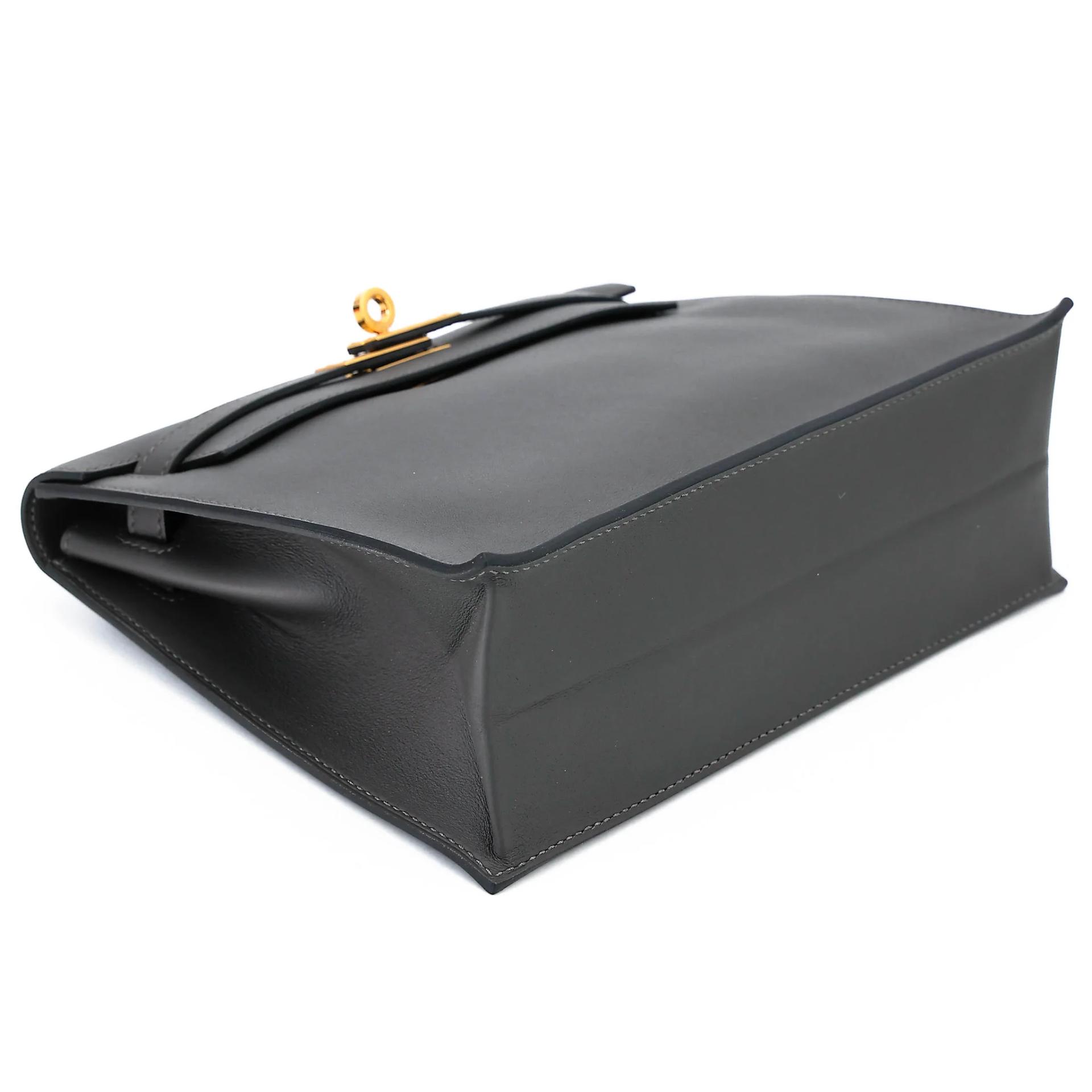 Excellent ( Rank SA ) HERMÈS Kelly Danse Graphite (88) Swift Gold hardware U (2022) - 4