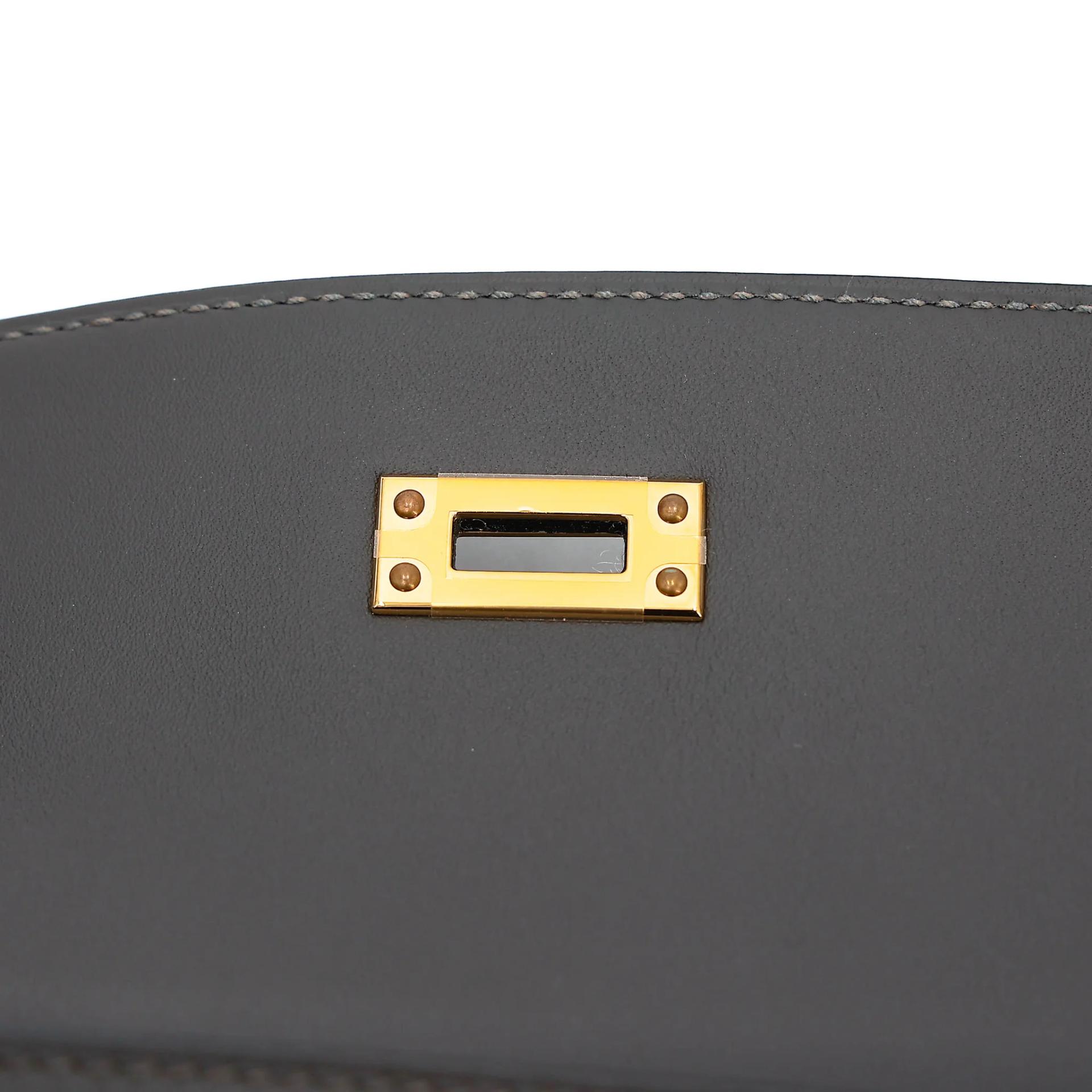 Excellent ( Rank SA ) HERMÈS Kelly Danse Graphite (88) Swift Gold hardware U (2022) - 10