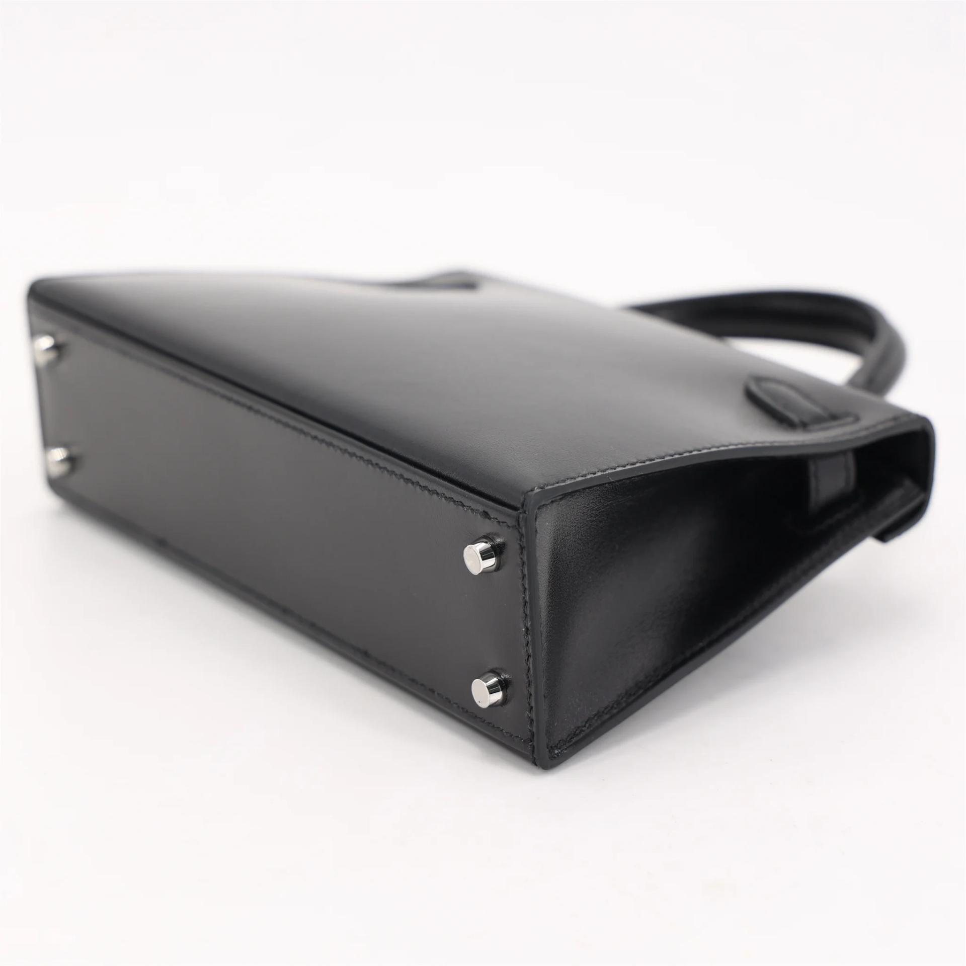 Brand New ( Rank N ) HERMÈS Mini Kelly II Noir (89) Box-calf Palladium hardware G (2026) - 7