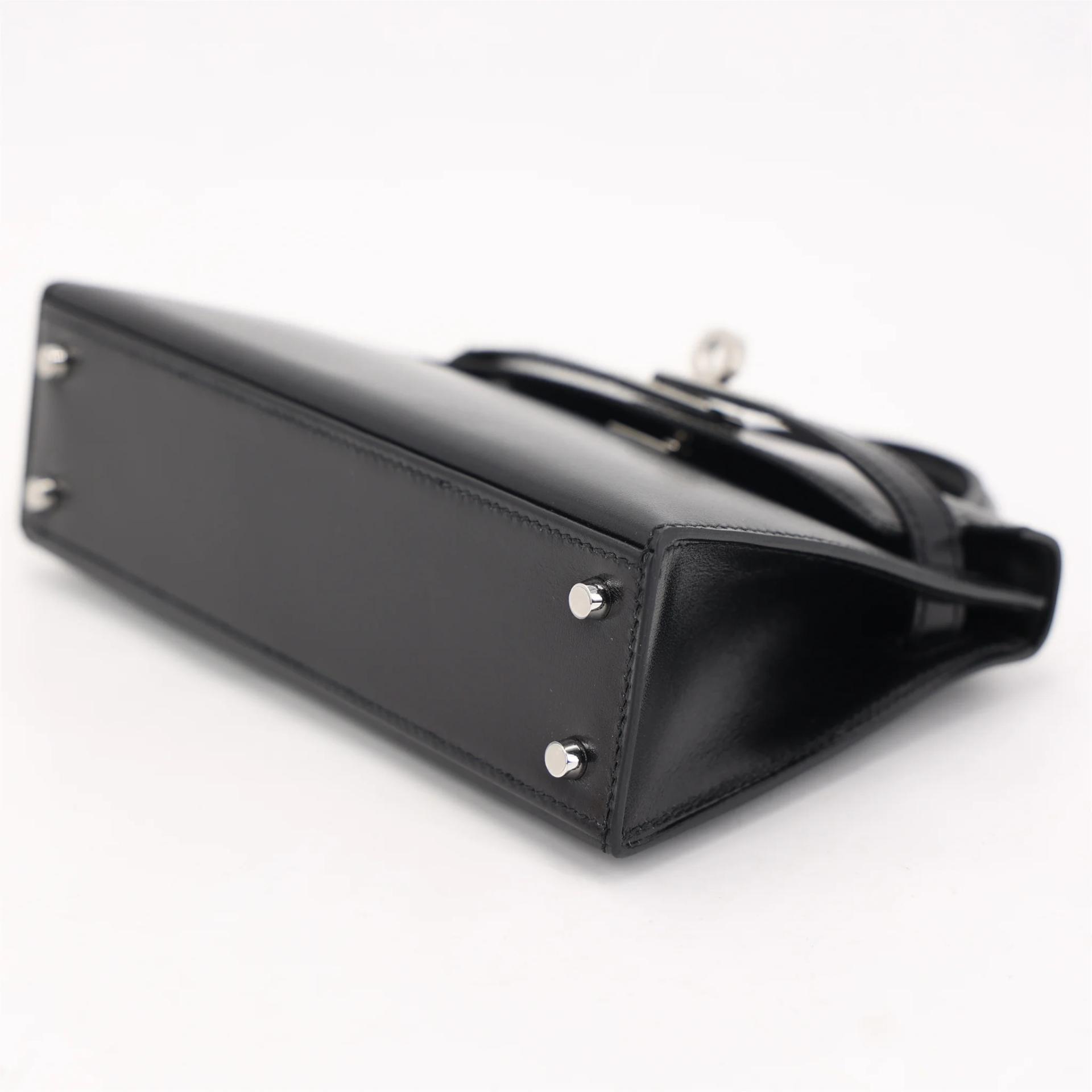 Brand New ( Rank N ) HERMÈS Mini Kelly II Noir (89) Box-calf Palladium hardware G (2026) - 5