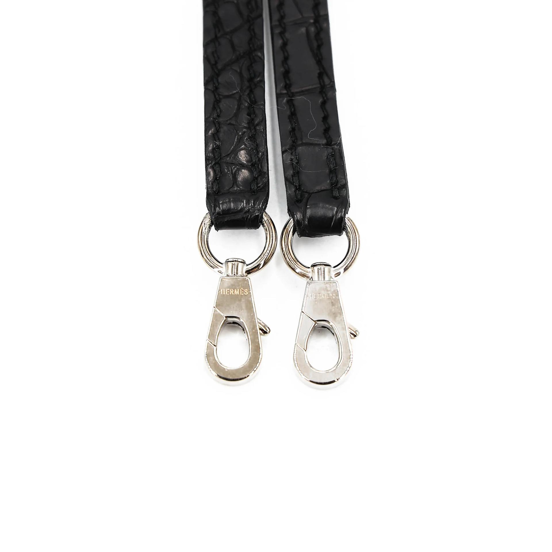 Very Good ( Rank A) HERMÈS Mini Kelly II Noir (89) Matte Alligator Palladium hardware C (2018) - 26