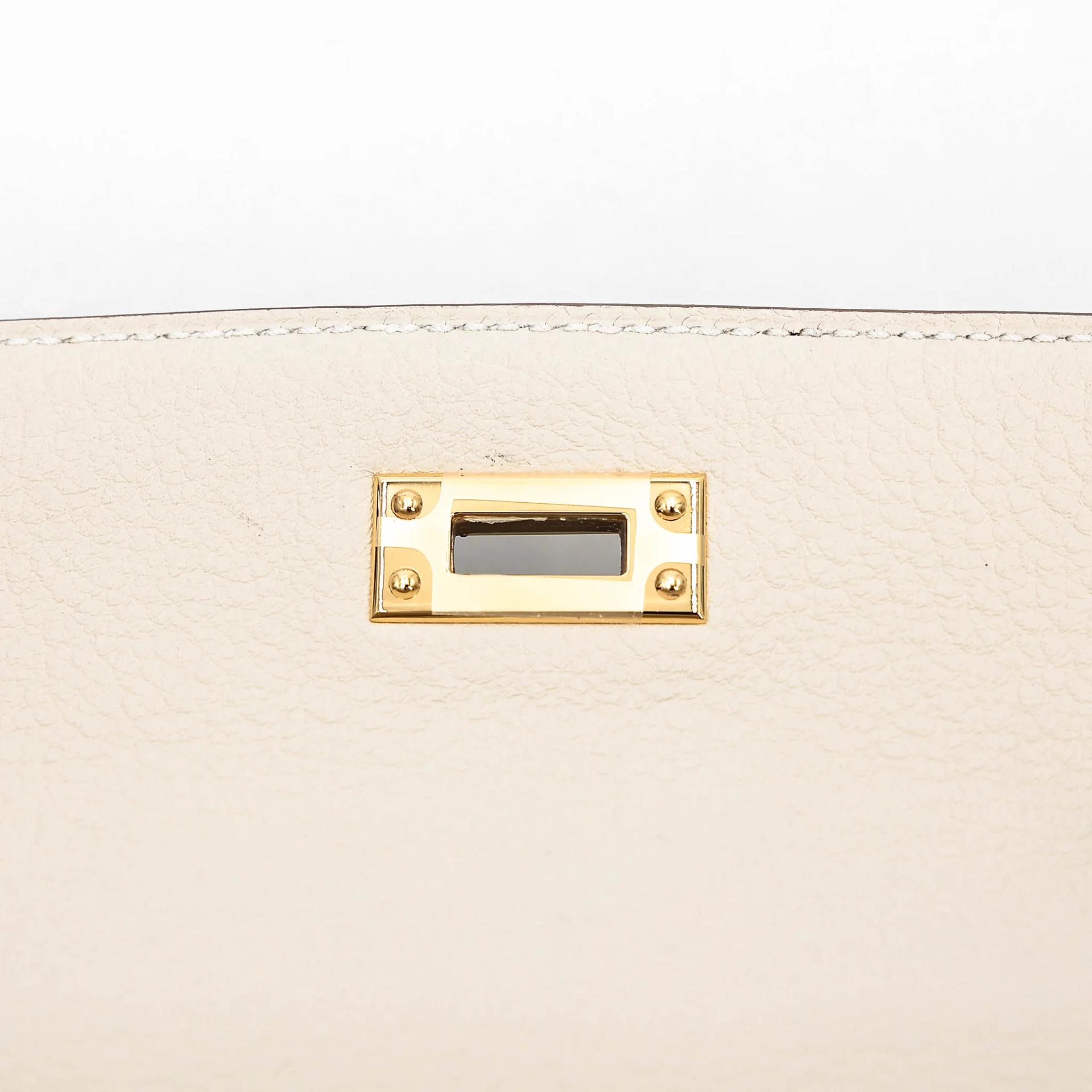Unused ( Rank NS ) HERMÈS Kelly 25 Craie (10) Togo Gold hardware W (2024) - 11