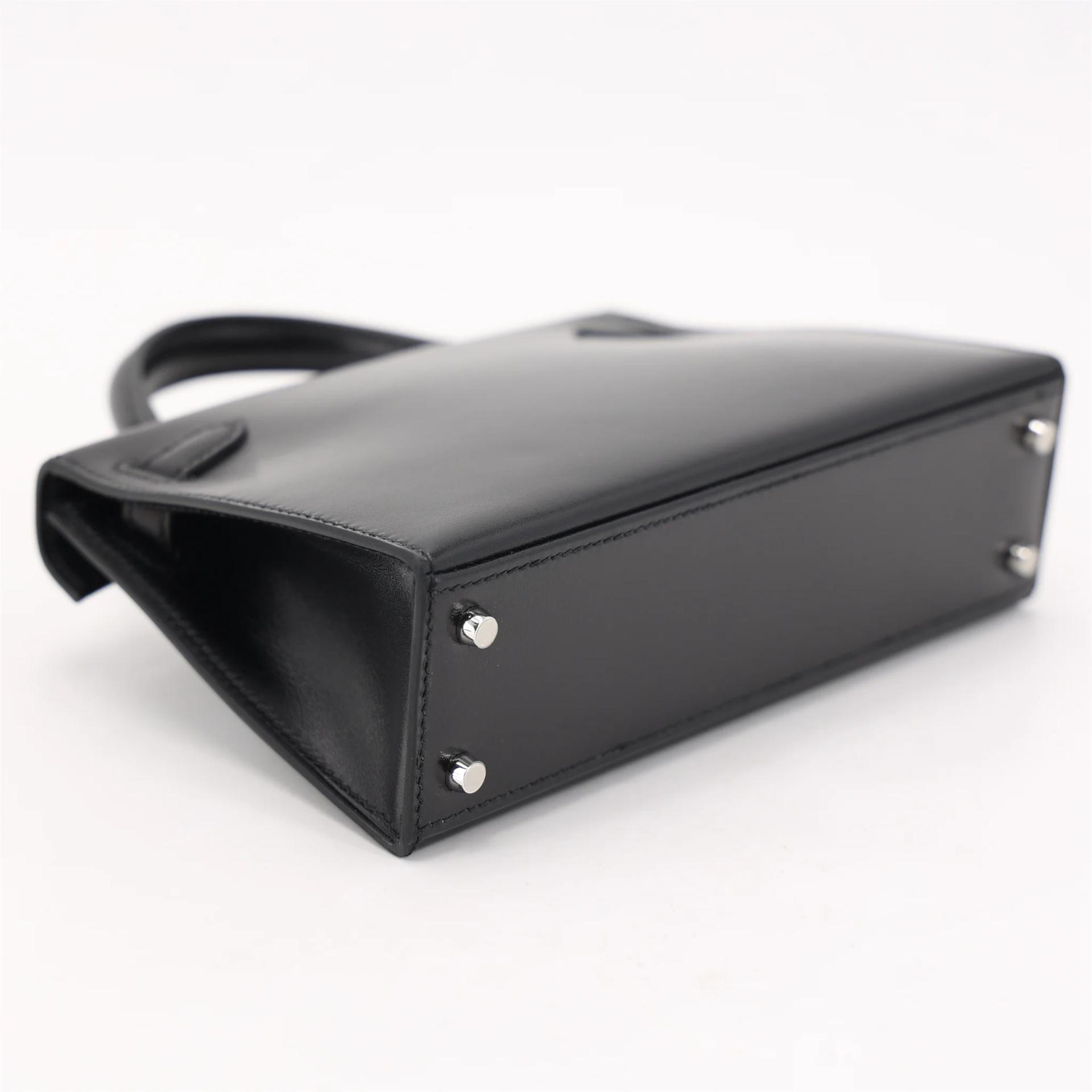 Brand New ( Rank N ) HERMÈS Mini Kelly II Noir (89) Box-calf Palladium hardware G (2026) - 6