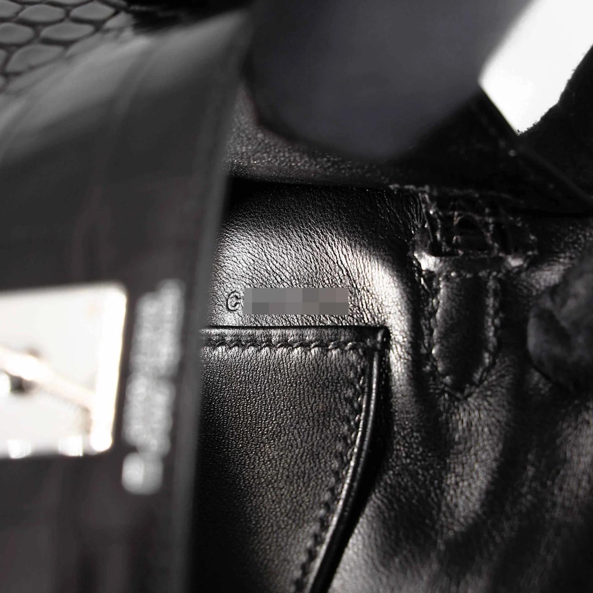 Very Good ( Rank A) HERMÈS Mini Kelly II Noir (89) Matte Alligator Palladium hardware C (2018) - 21