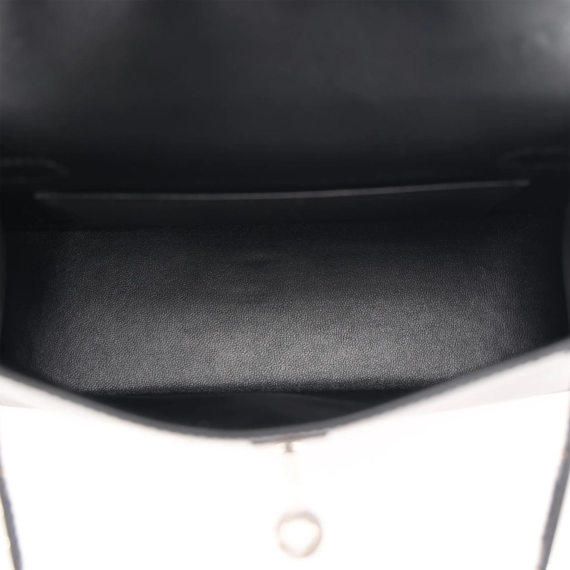 Brand New ( Rank N ) HERMÈS Mini Kelly II Noir (89) Box-calf Palladium hardware G (2026) - 11