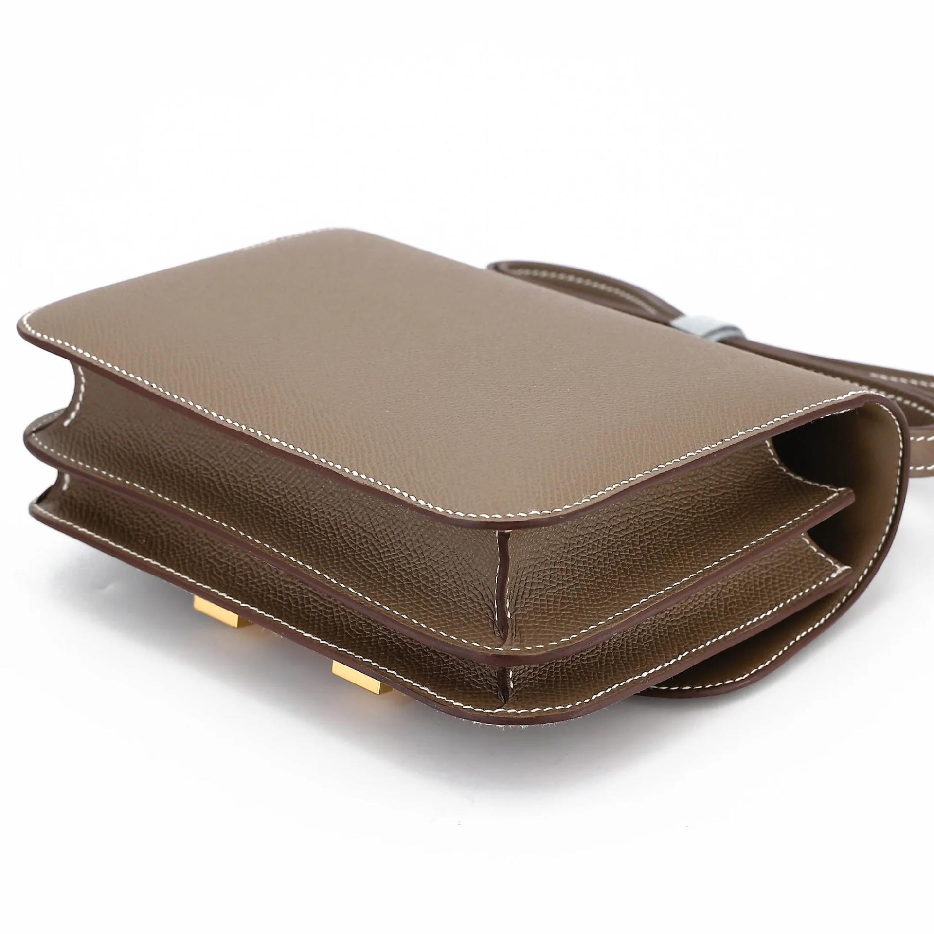 Brand New ( Rank N ) HERMÈS Constance Mini Etoupe (18) Epsom Gold hardware G (2026) - 6