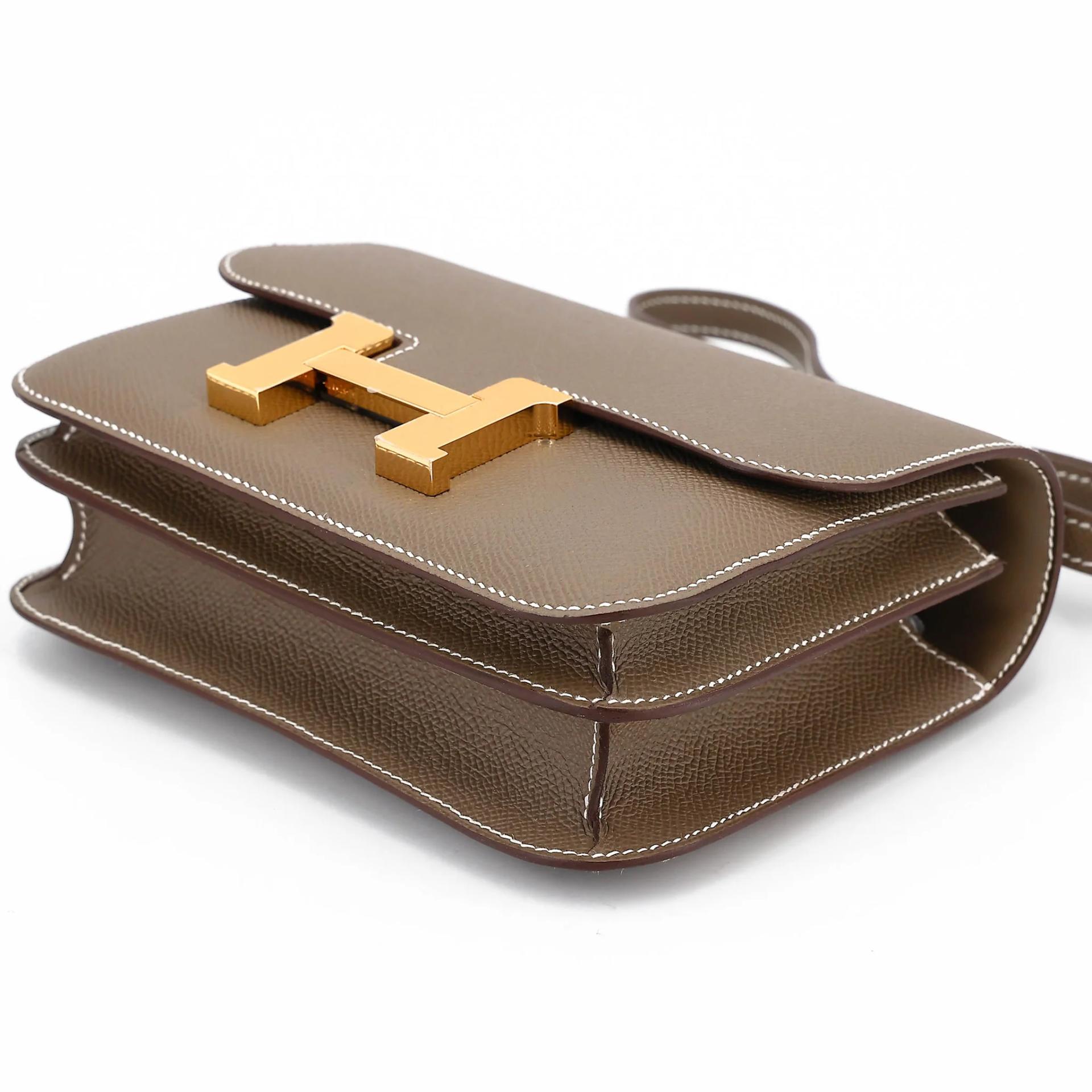 Brand New ( Rank N ) HERMÈS Constance Mini Etoupe (18) Epsom Gold hardware G (2026) - 4