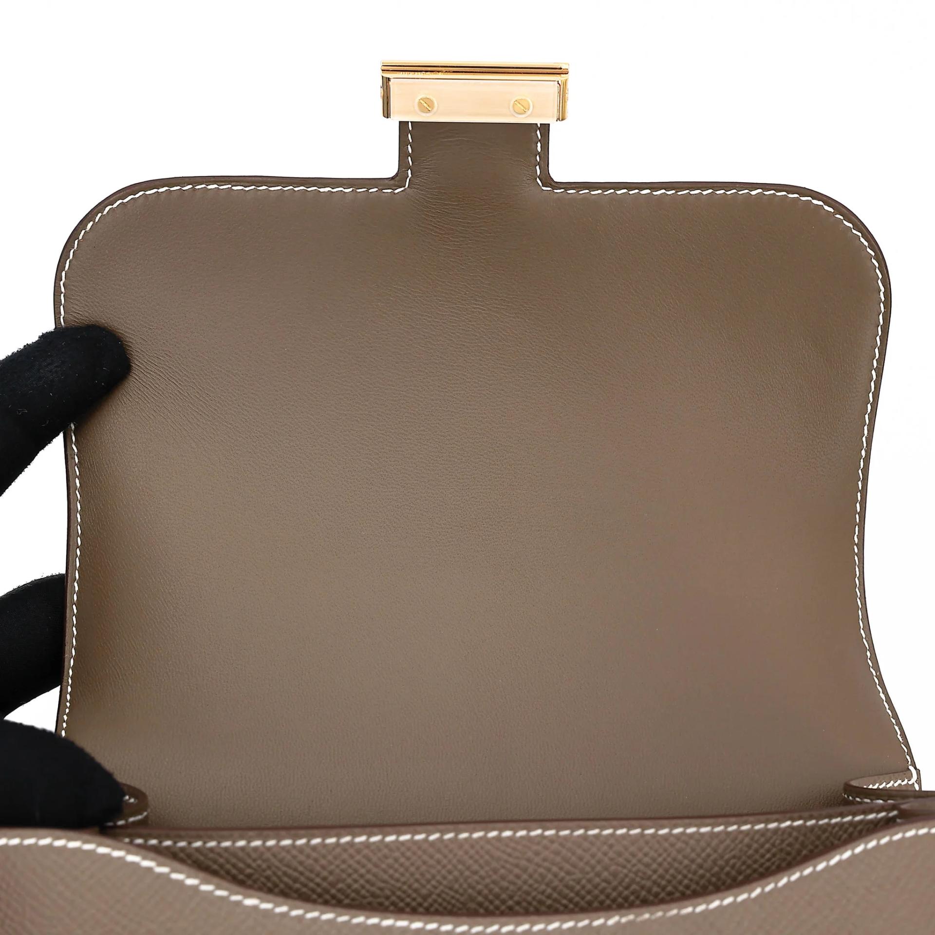Brand New ( Rank N ) HERMÈS Constance Mini Etoupe (18) Epsom Gold hardware G (2026) - 11
