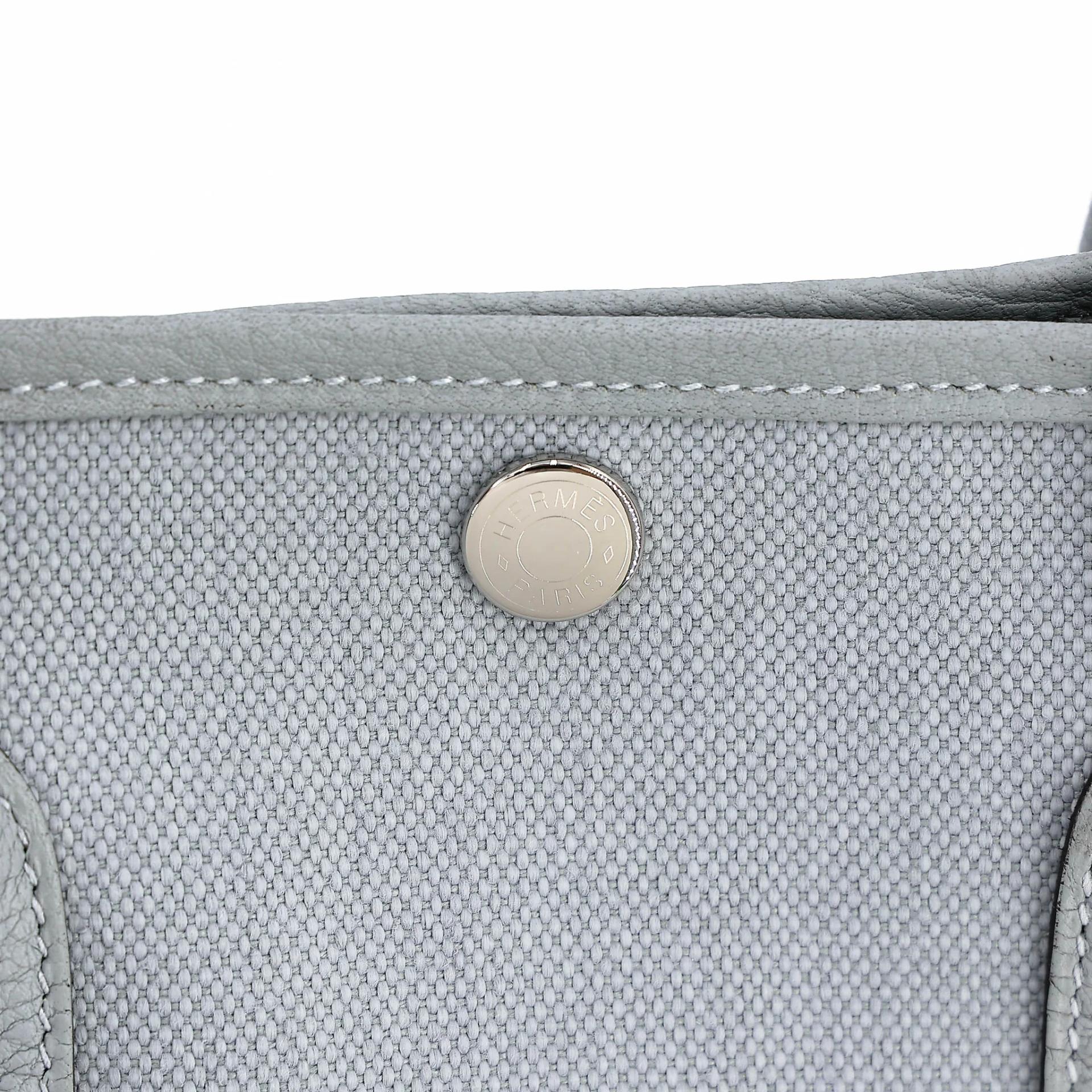 Brand New ( Rank N ) HERMÈS Garden Party TPM Gris Pantin (P0) Toile H canvas Negonda Palladium hardware G (2026) - 8