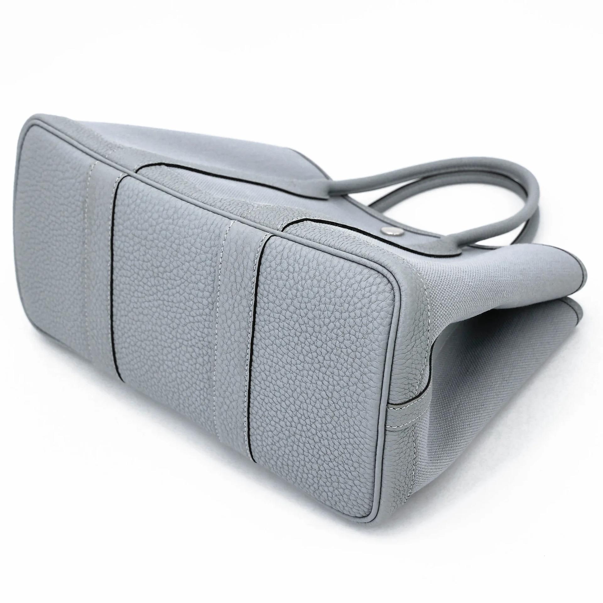 Brand New ( Rank N ) HERMÈS Garden Party TPM Gris Pantin (P0) Toile H canvas Negonda Palladium hardware G (2026) - 6