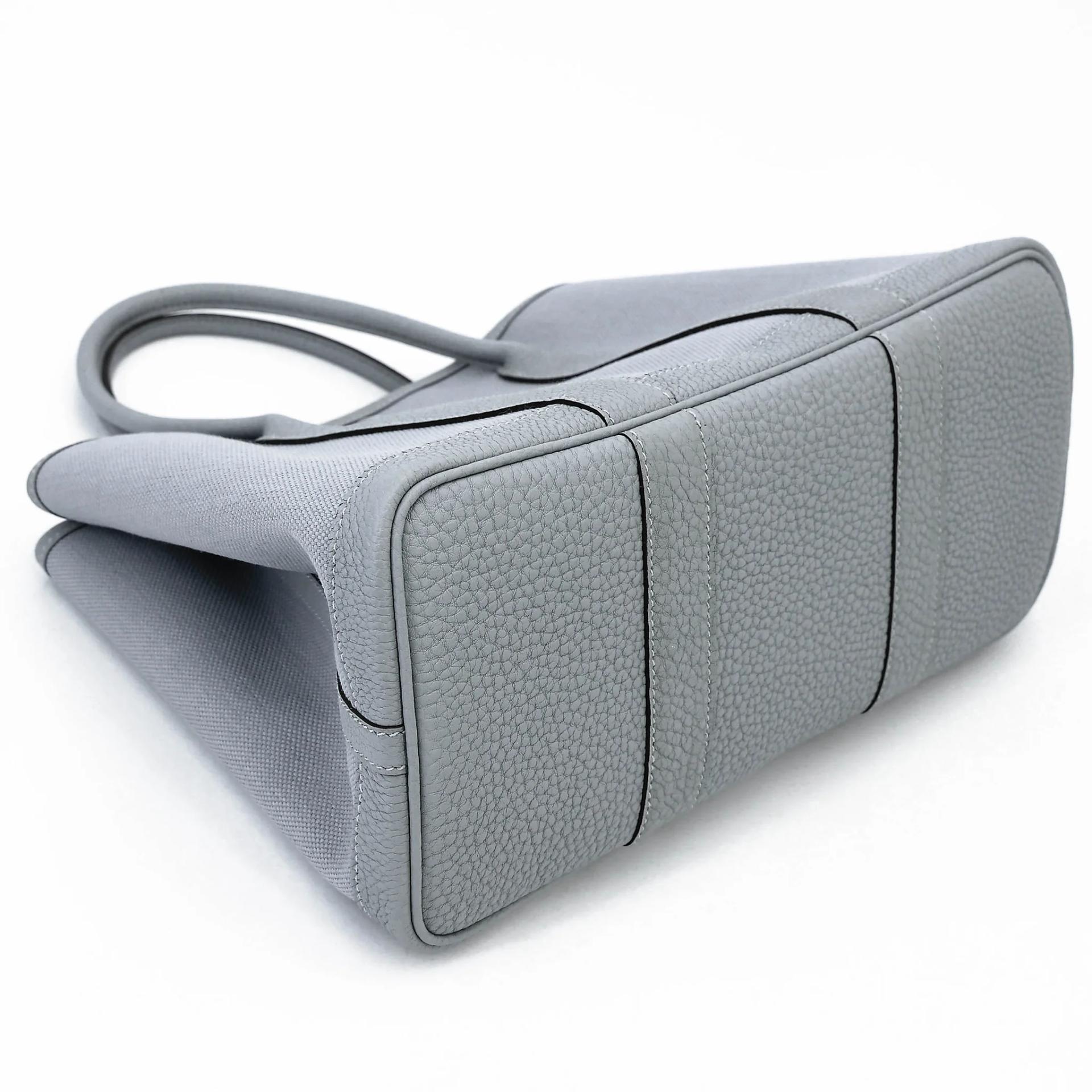Brand New ( Rank N ) HERMÈS Garden Party TPM Gris Pantin (P0) Toile H canvas Negonda Palladium hardware G (2026) - 7