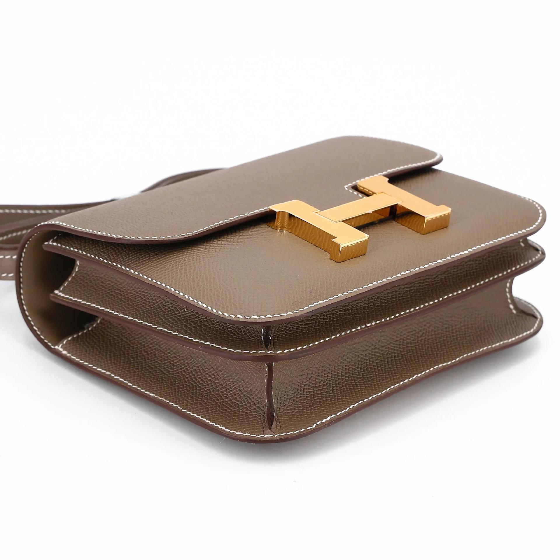 Brand New ( Rank N ) HERMÈS Constance Mini Etoupe (18) Epsom Gold hardware G (2026) - 5