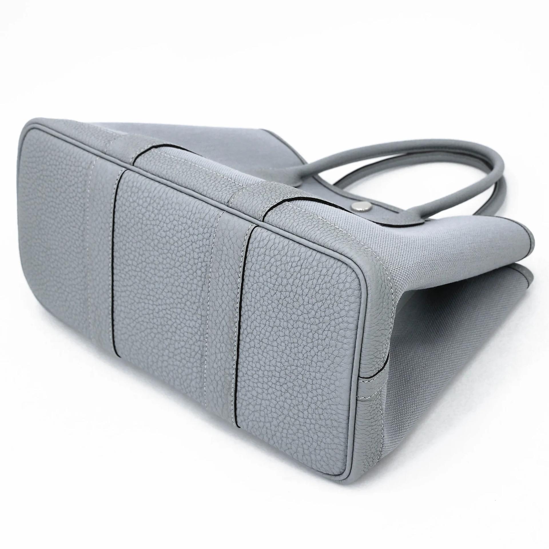 Brand New ( Rank N ) HERMÈS Garden Party TPM Gris Pantin (P0) Toile H canvas Negonda Palladium hardware G (2026) - 4