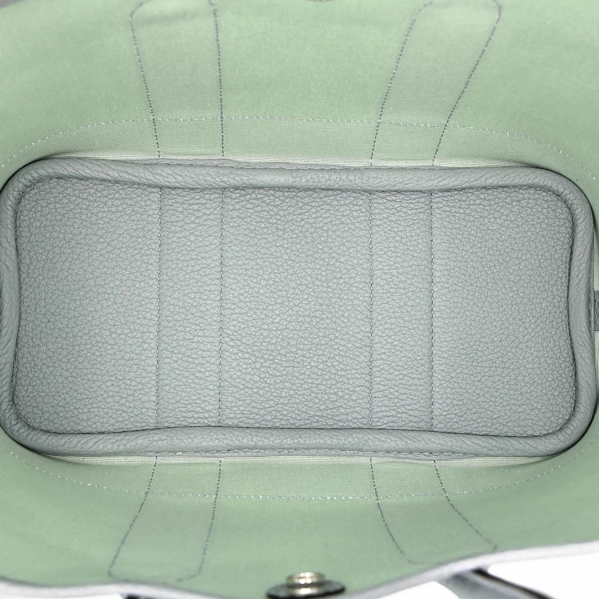 Brand New ( Rank N ) HERMÈS Neo Garden Party 23 Vert Peppermint (N3) Gris Pantin (P0) Toile Officier canvas Negonda Palladium hardware G (2026) - 16