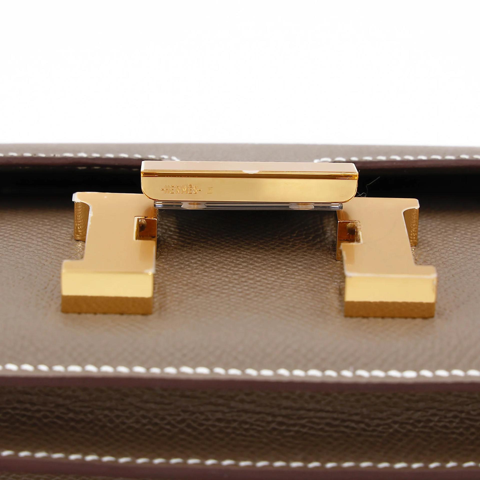 Brand New ( Rank N ) HERMÈS Constance Mini Etoupe (18) Epsom Gold hardware G (2026) - 9