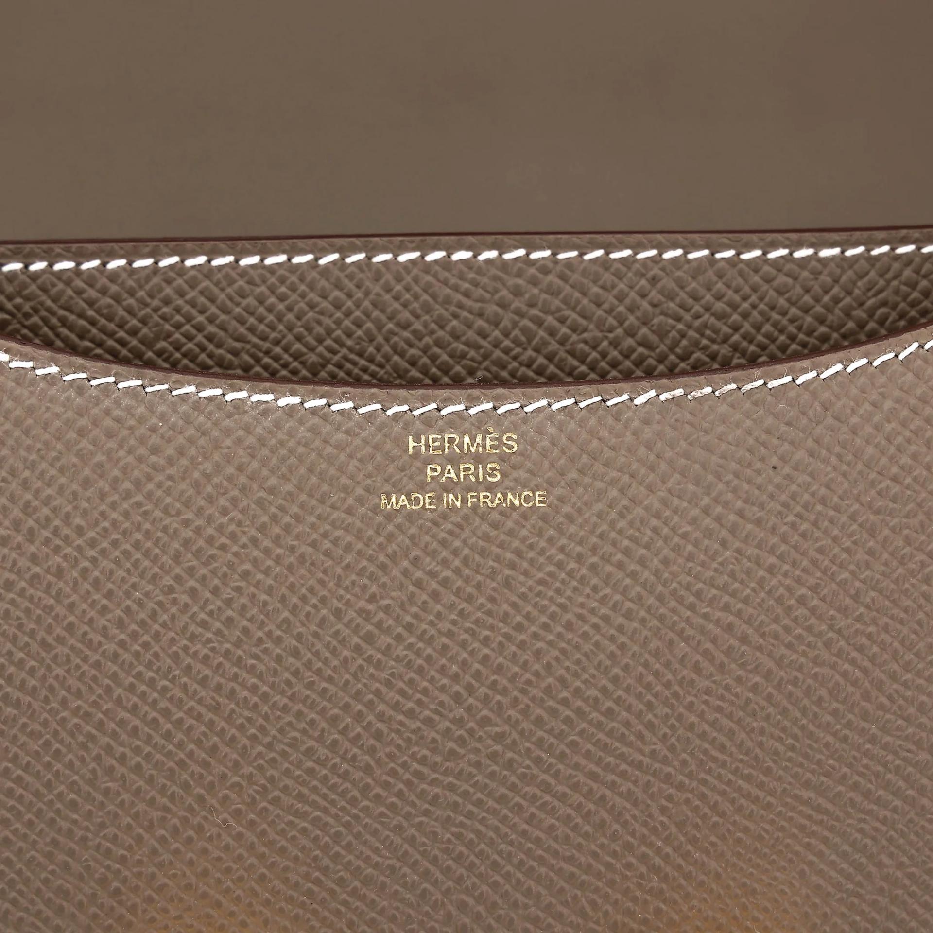 Brand New ( Rank N ) HERMÈS Constance Mini Etoupe (18) Epsom Gold hardware G (2026) - 12