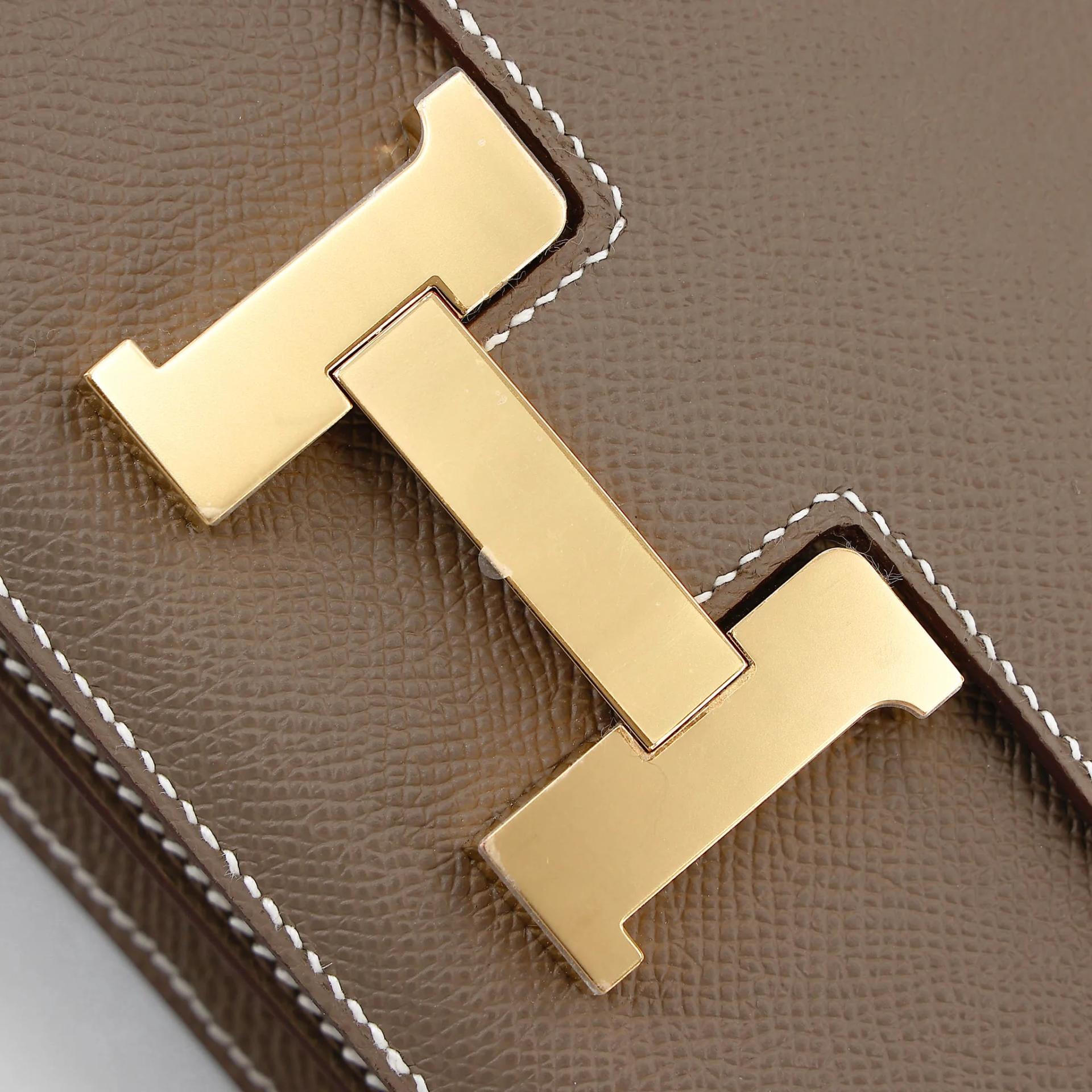 Brand New ( Rank N ) HERMÈS Constance Mini Etoupe (18) Epsom Gold hardware G (2026) - 8
